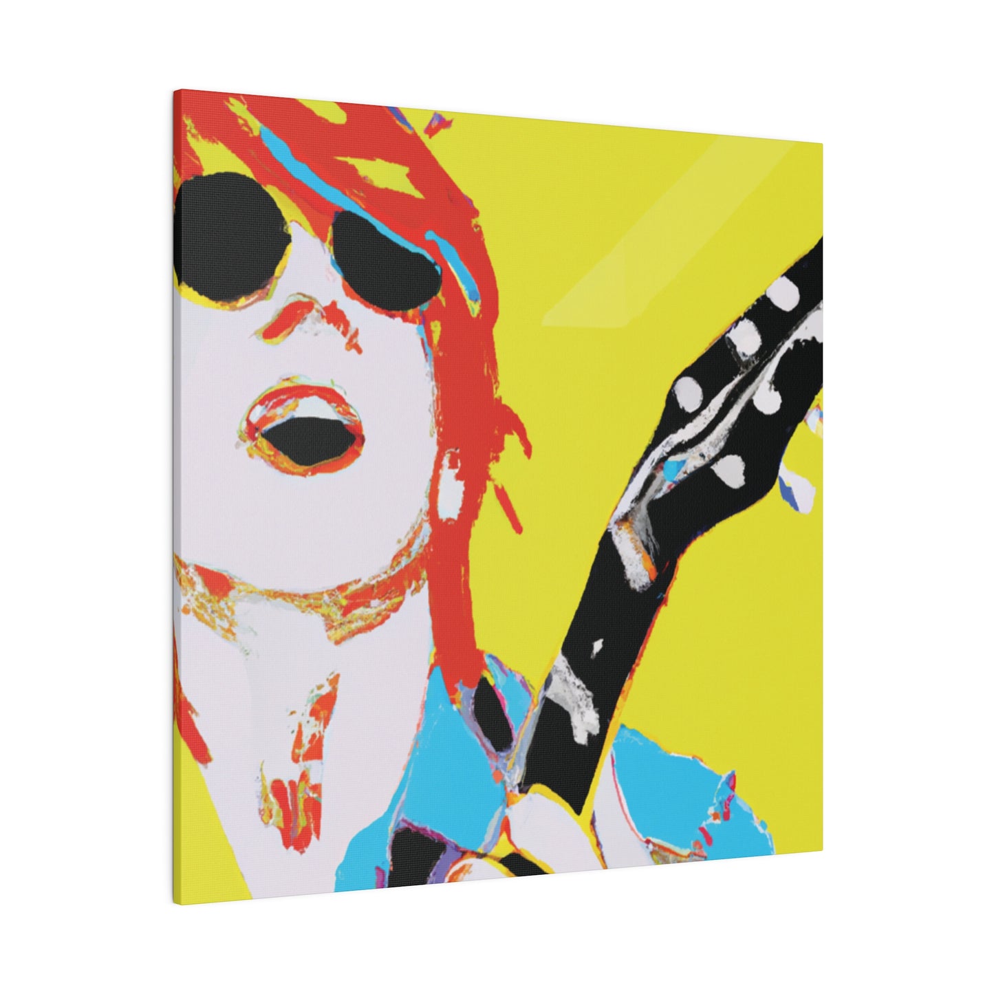 846Q - Rockstar Painting Print | Face | Abstract | Poster | Home Decor | Wall Art | Music Art | Canvas