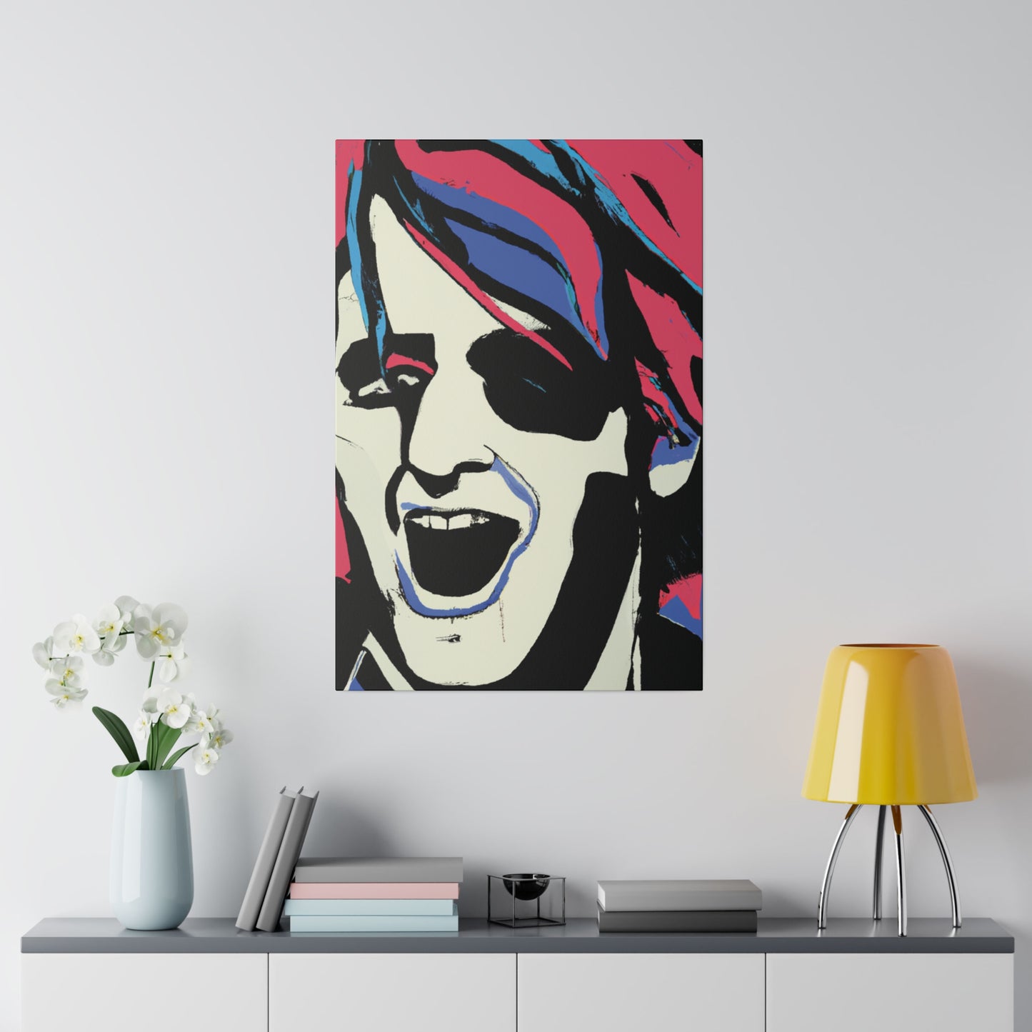 4318K - Rockstar Painting Print | Face | Abstract | Poster | Home Decor | Wall Art | Music Art | Canvas