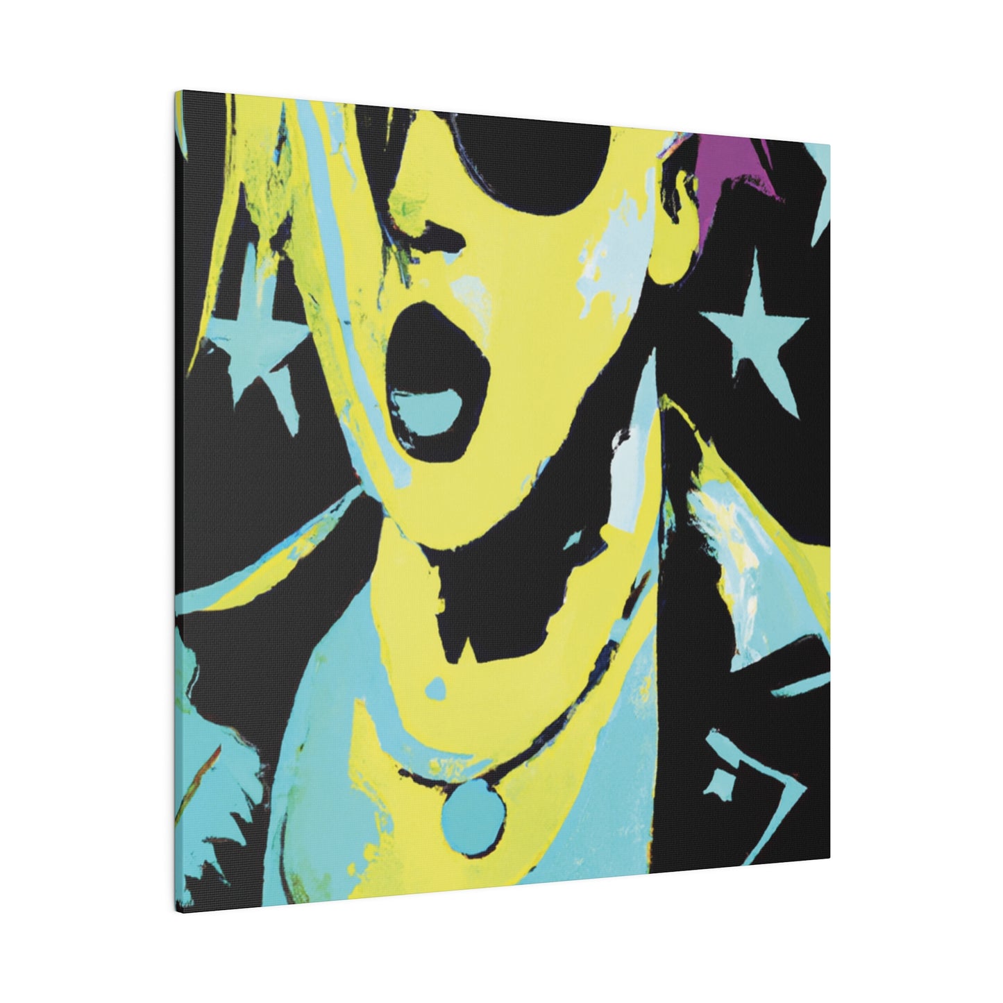 432K - Rockstar Painting Print | Face | Abstract | Poster | Home Decor | Wall Art | Music Art | Canvas