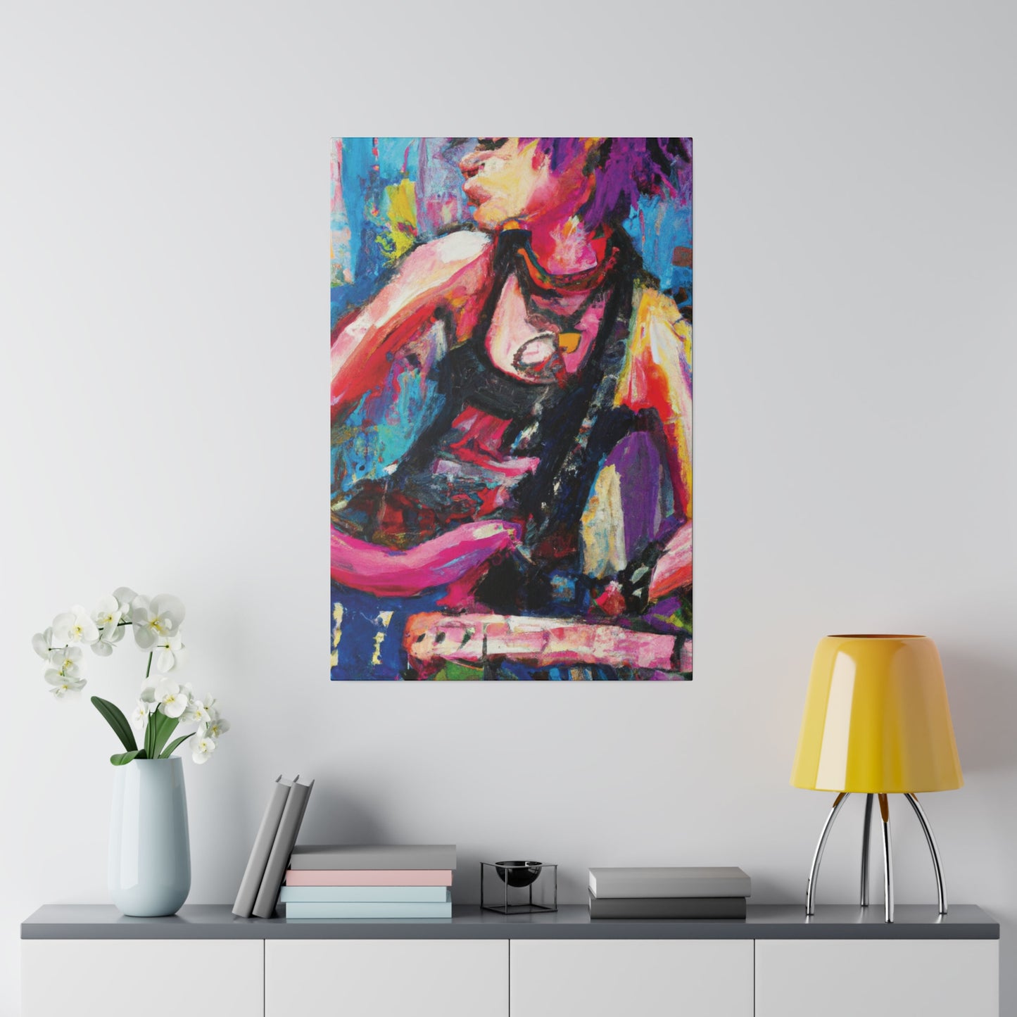 7793Y - Rockstar Oil Painting Style Print | Poster | Home Decor | Wall Art | Music Art | Canvas