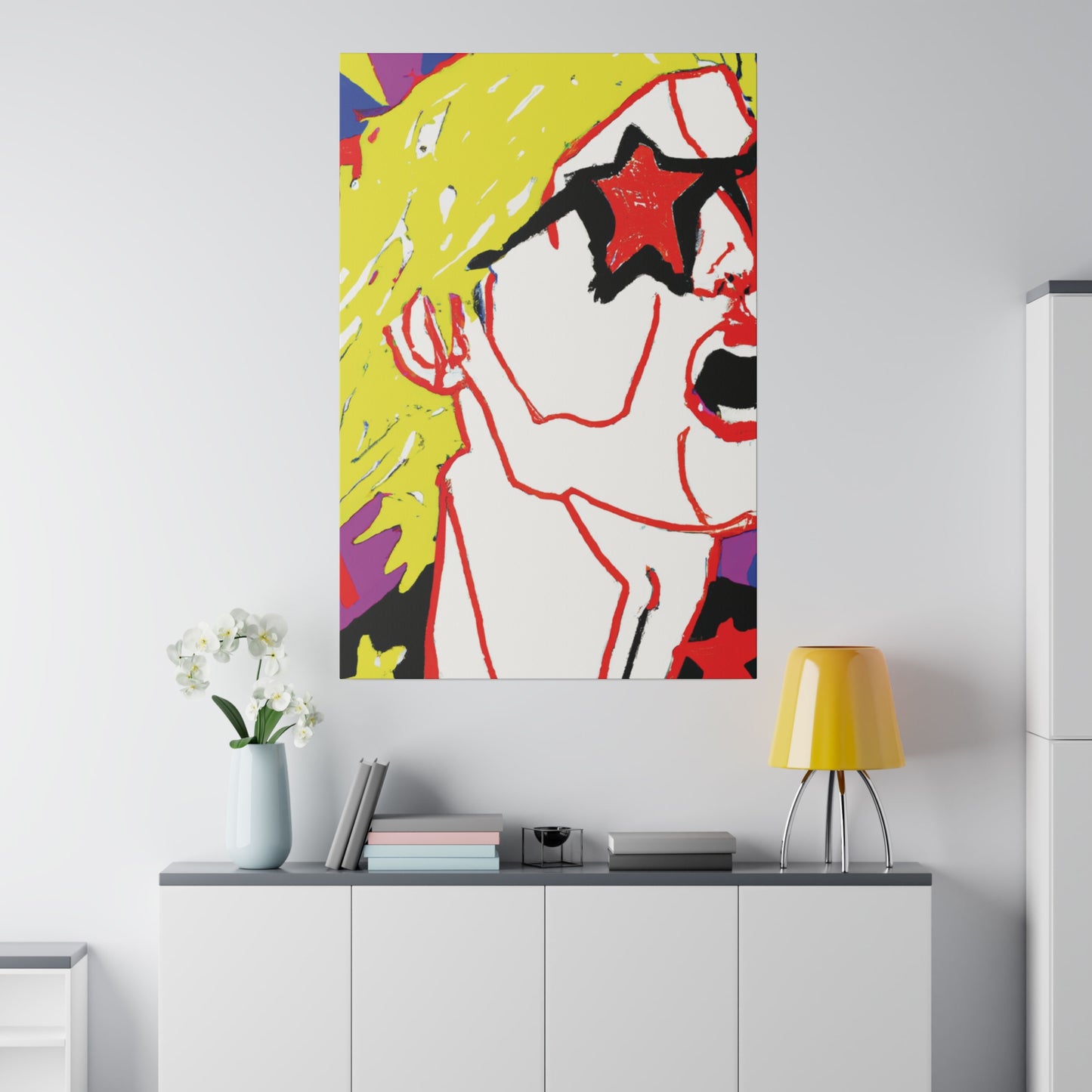 7352R - Rockstar Painting Print | Face | Abstract | Poster | Home Decor | Wall Art | Music Art | Canvas