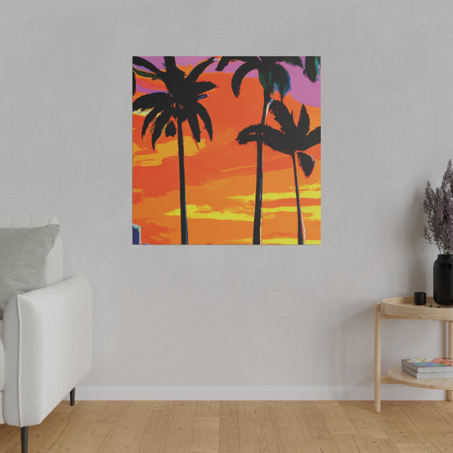 7834K - Miami Beach Sunset Painting Print | Miami | Beach | Sunset | Poster | Home Decor | Wall Art | Canvas