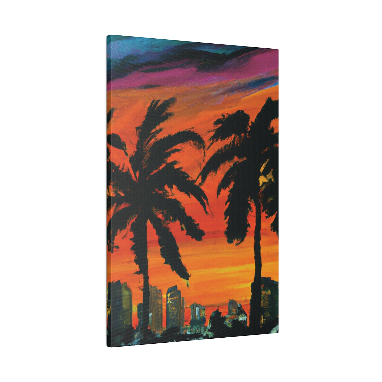 3294V - Miami Beach Sunset Painting Print | Miami | Beach | Sunset | Poster | Home Decor | Wall Art | Canvas