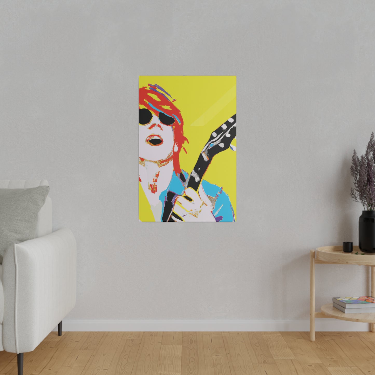 846Q - Rockstar Painting Print | Face | Abstract | Poster | Home Decor | Wall Art | Music Art | Canvas