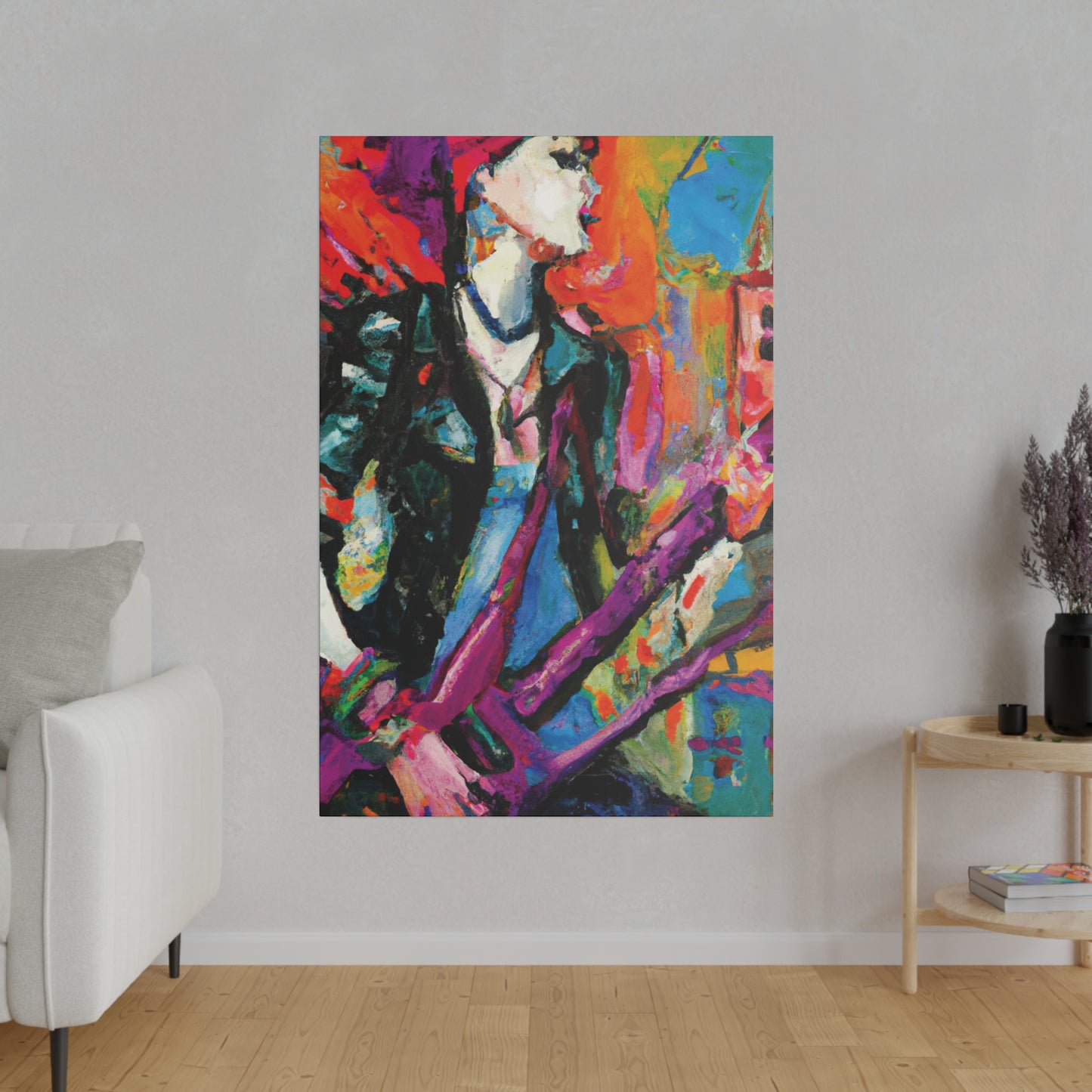 675Y - Rockstar Oil Painting Style Print | Poster | Home Decor | Wall Art | Music Art | Canvas