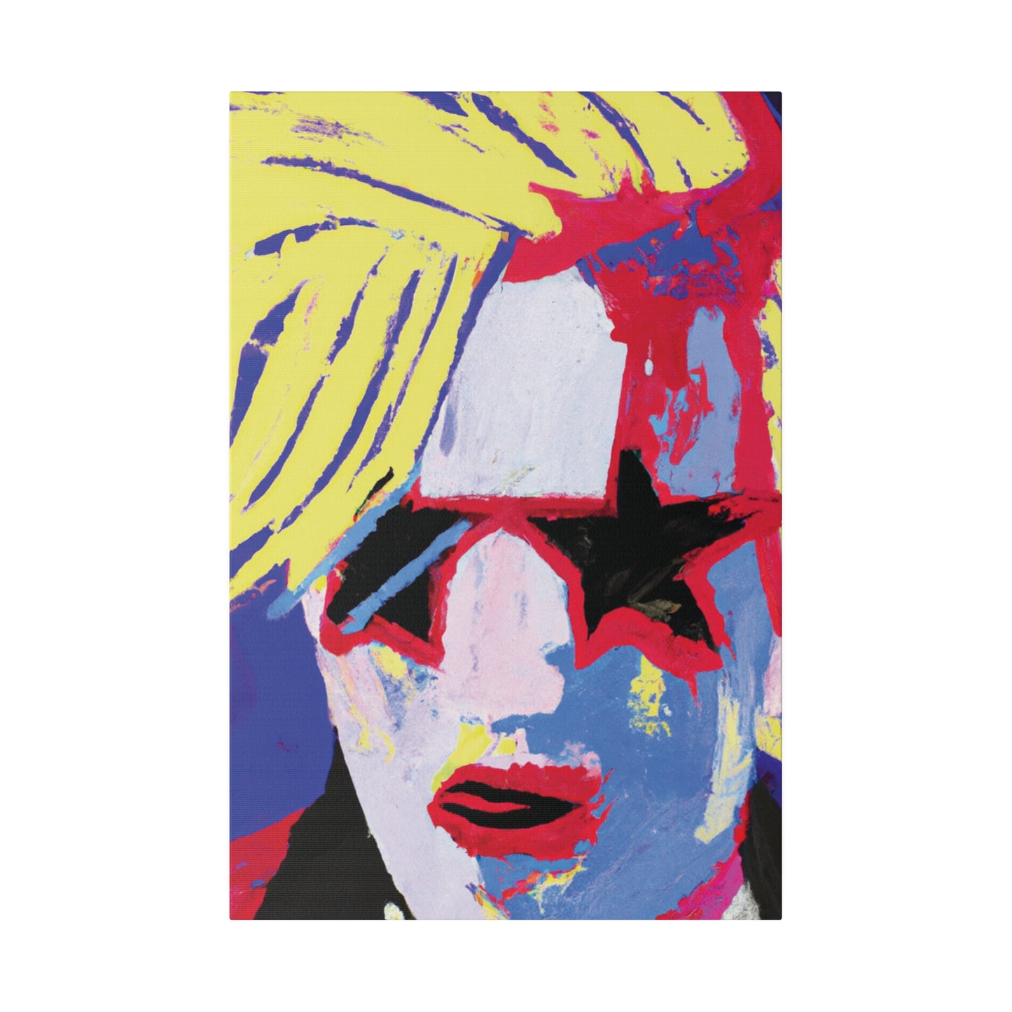 4762T - Rockstar Painting Print | Face | Abstract | Poster | Home Decor | Wall Art | Music Art | Canvas