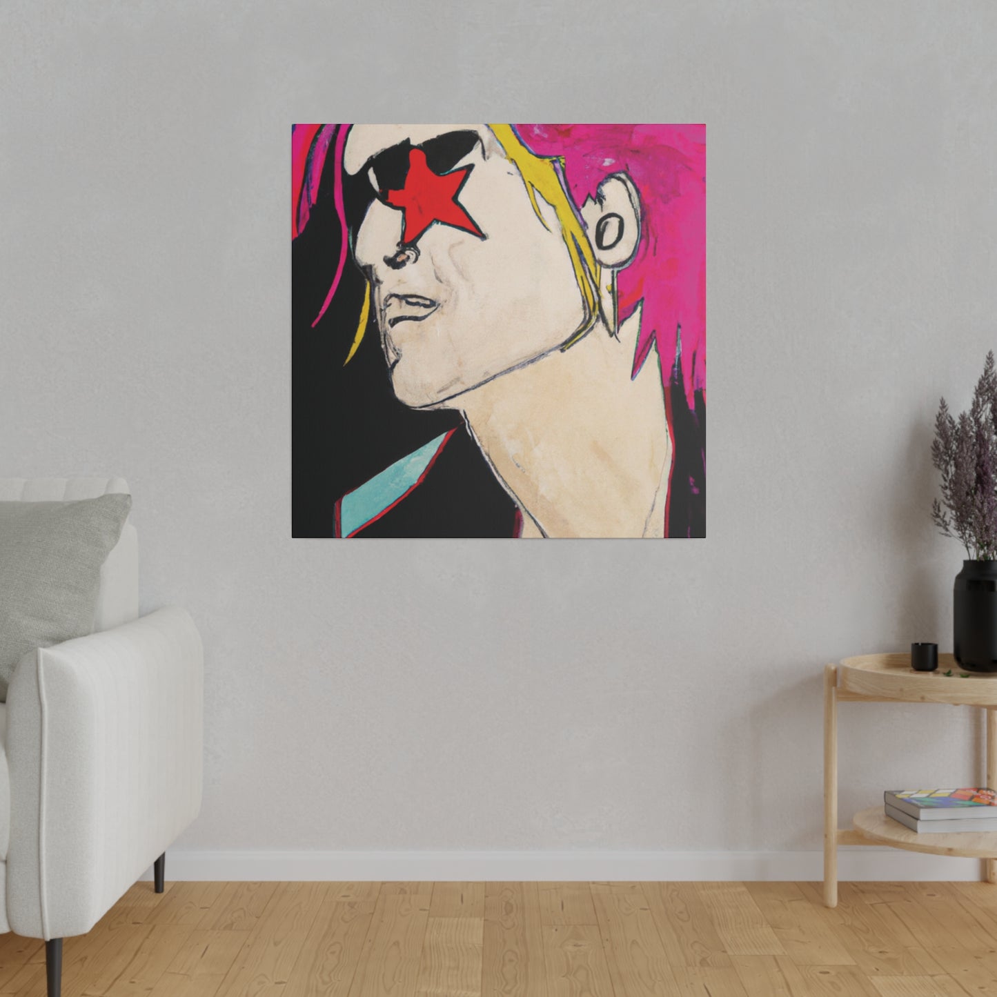 1845V - Rockstar Painting Print | Face | Abstract | Poster | Home Decor | Wall Art | Music Art | Canvas