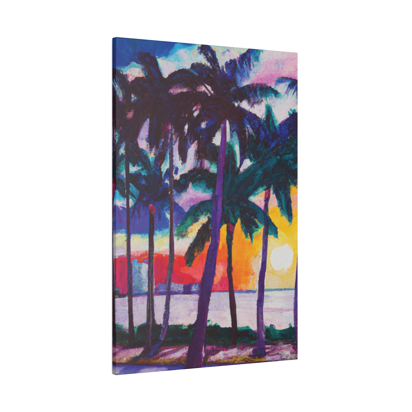 3259X - Miami Beach Sunset Painting Print | Miami | Beach | Sunset | Poster | Home Decor | Wall Art | Canvas