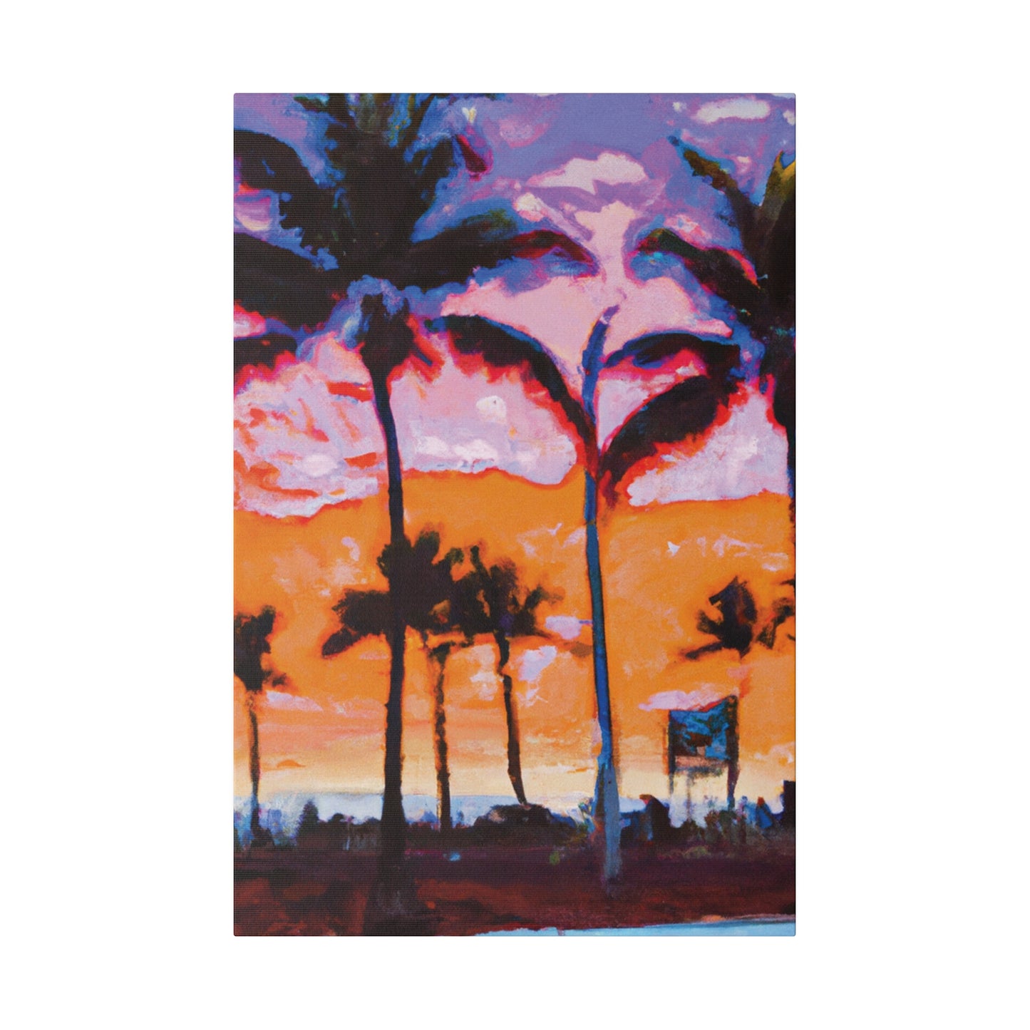 8373X - Miami Beach Sunset Painting Print | Miami | Beach | Sunset | Poster | Home Decor | Wall Art | Canvas