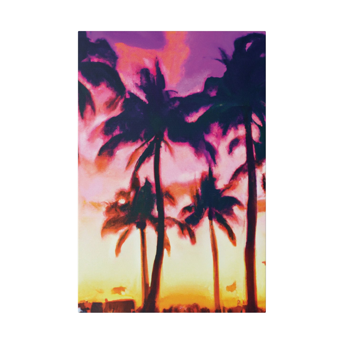 7266A - Miami Beach Sunset Painting Print | Miami | Beach | Sunset | Poster | Home Decor | Wall Art | Canvas