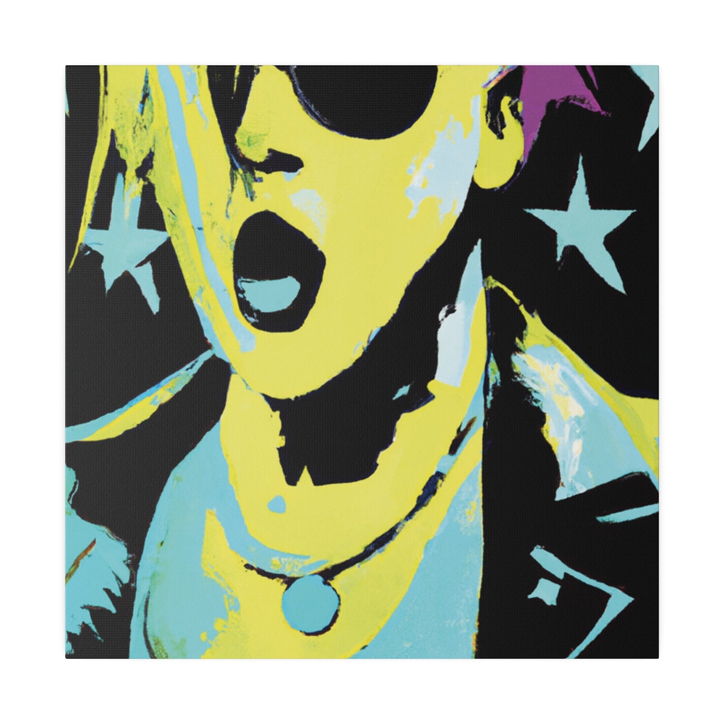 432K - Rockstar Painting Print | Face | Abstract | Poster | Home Decor | Wall Art | Music Art | Canvas