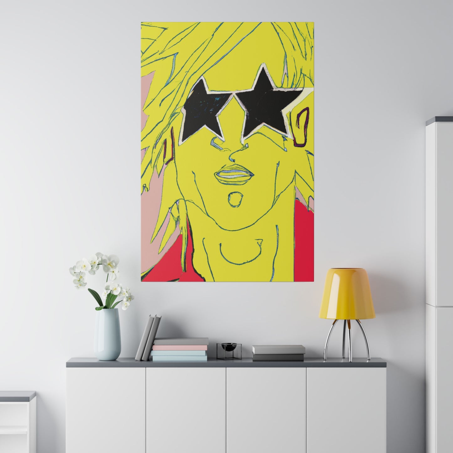 2035A - Rockstar Painting Print | Face | Abstract | Poster | Home Decor | Wall Art | Music Art | Canvas