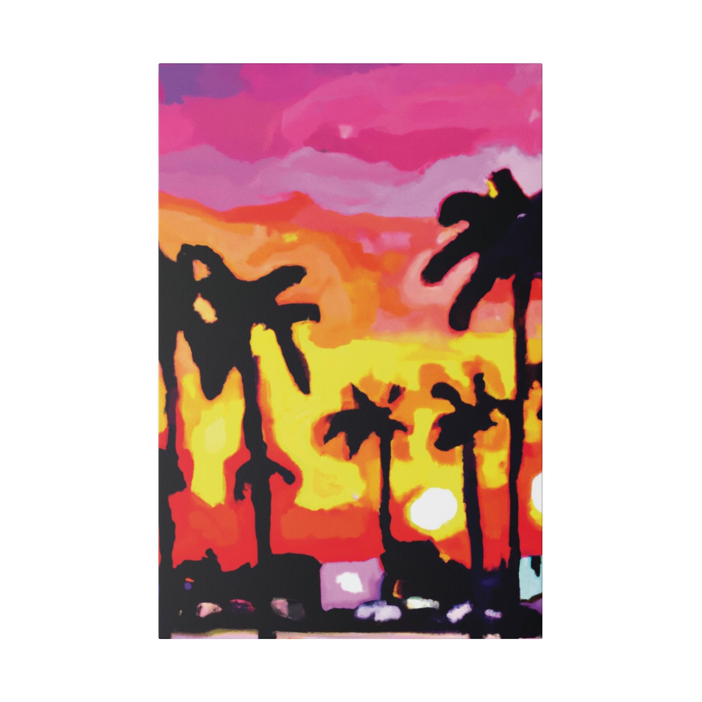 7893K - Miami Beach Sunset Painting Print | Miami | Beach | Sunset | Poster | Home Decor | Wall Art | Canvas