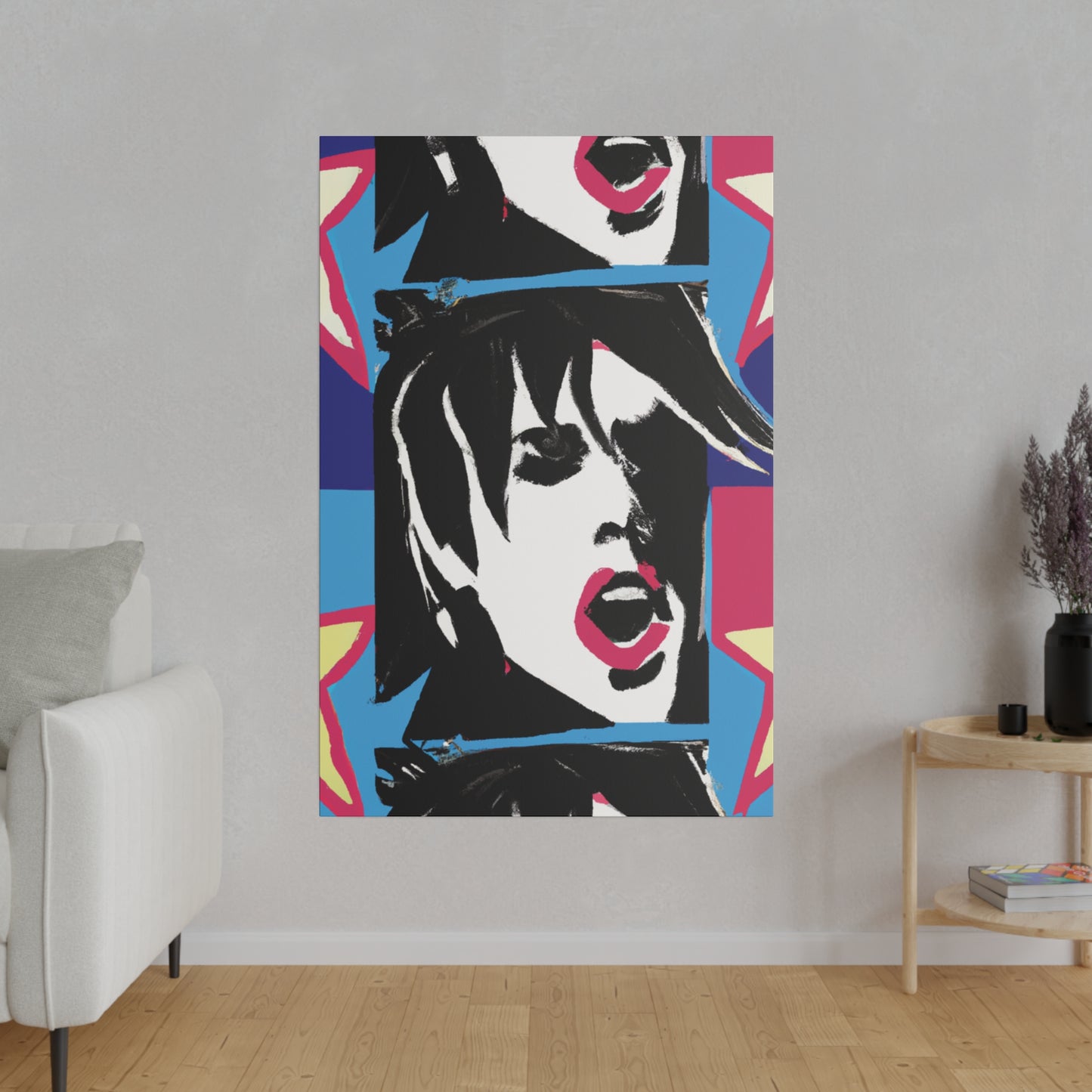 6431Q - Rockstar Painting Print | Face | Abstract | Poster | Home Decor | Wall Art | Music Art | Canvas