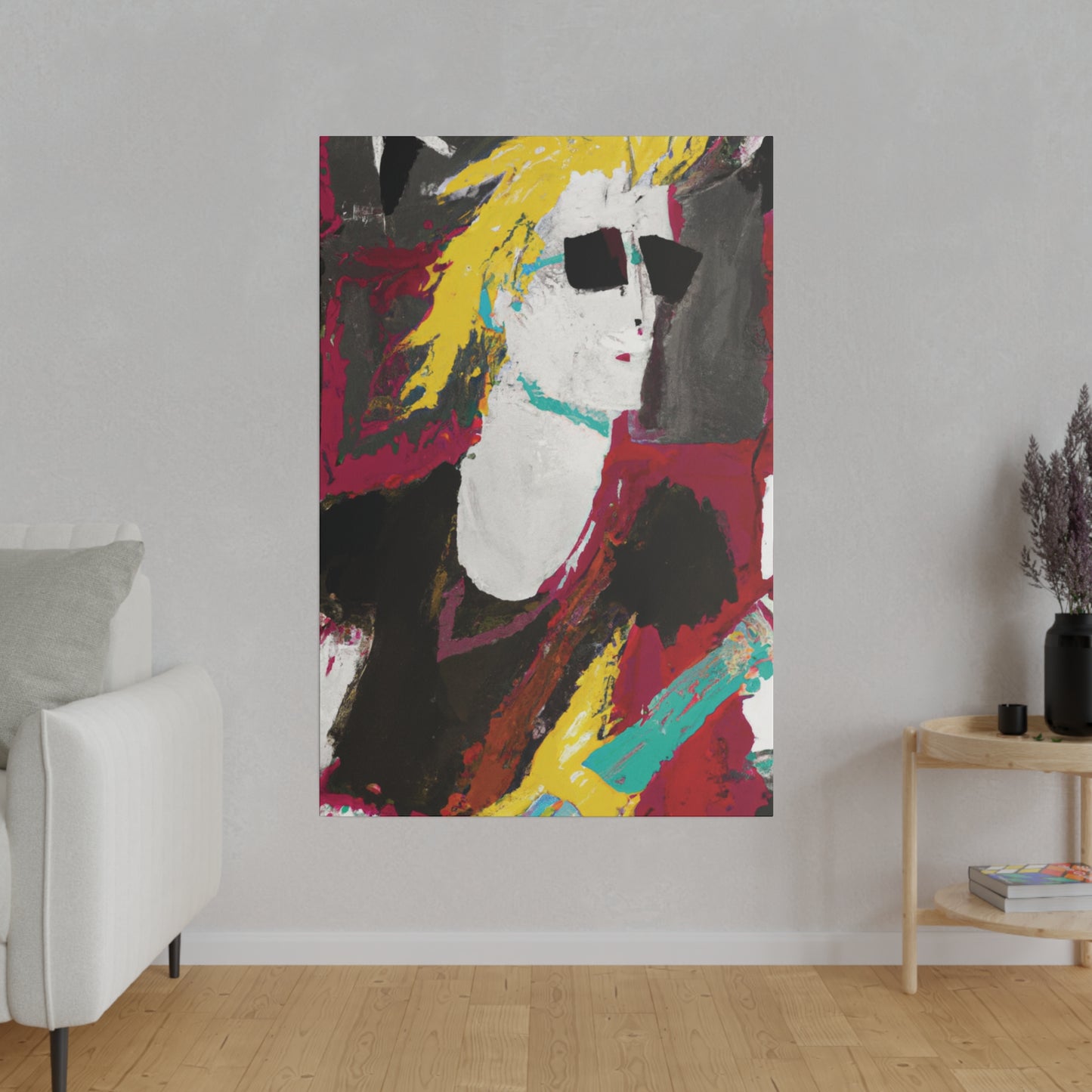 9346S - Rockstar Painting Print | Face | Abstract | Poster | Home Decor | Wall Art | Music Art | Canvas