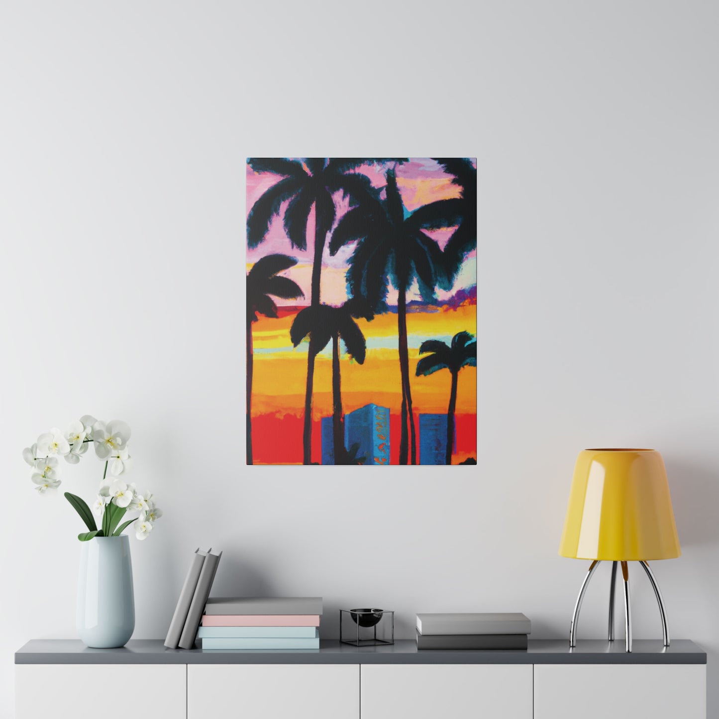 6891Y - Miami Beach Sunset Painting Print | Miami | Beach | Sunset | Poster | Home Decor | Wall Art | Canvas