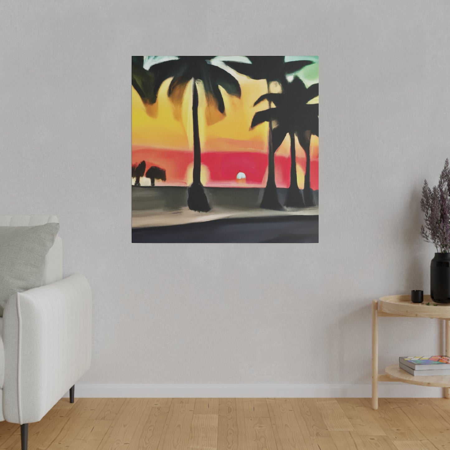 6057U - Miami Beach Sunset Painting Print | Miami | Beach | Sunset | Poster | Home Decor | Wall Art | Canvas