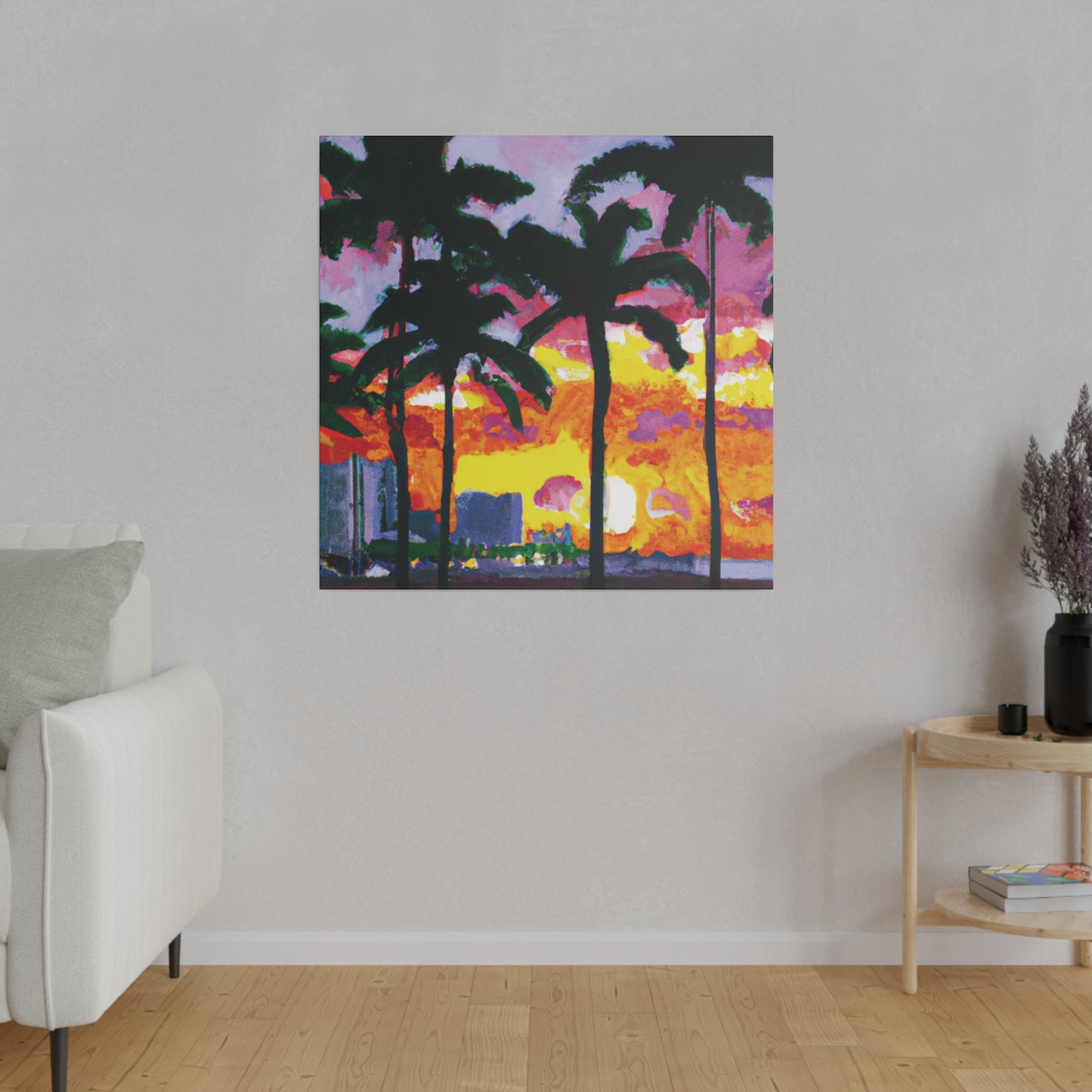 6342T - Miami Beach Sunset Painting Print | Miami | Beach | Sunset | Poster | Home Decor | Wall Art | Canvas