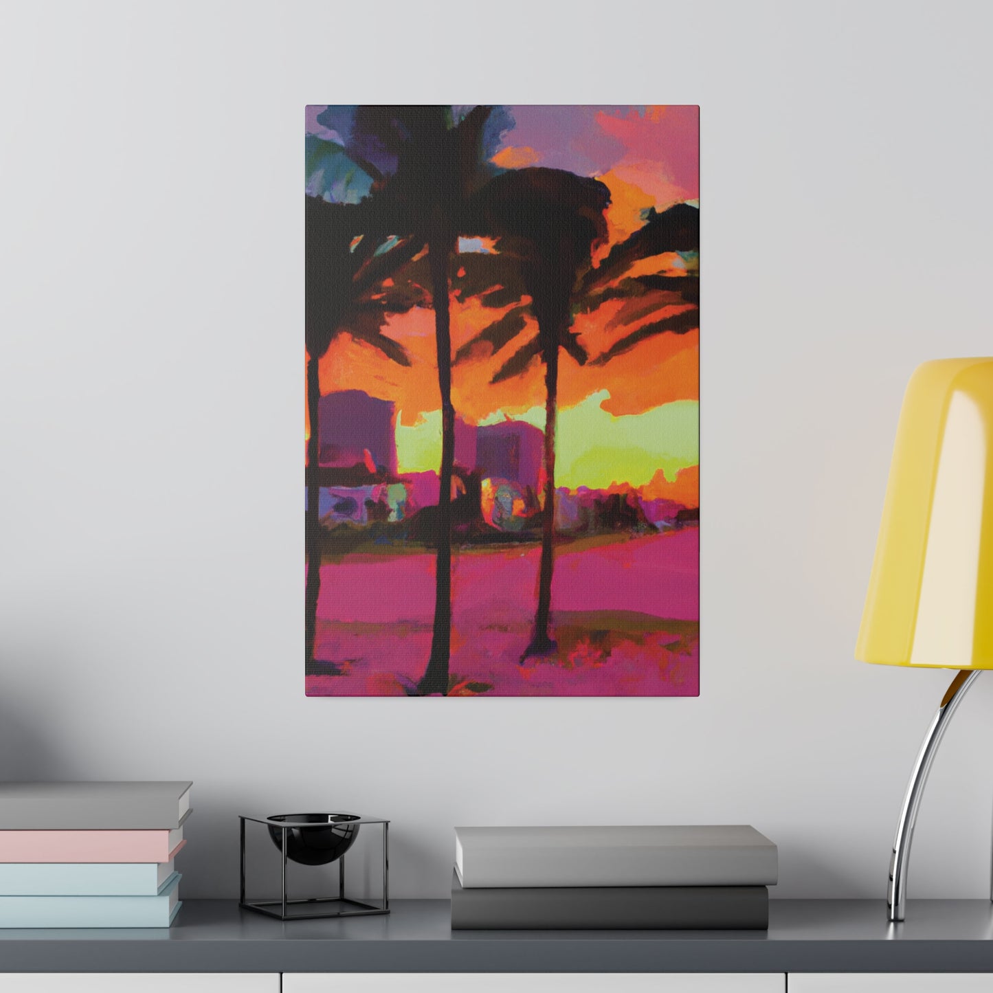 4596G - Miami Beach Sunset Painting Print | Miami | Beach | Sunset | Poster | Home Decor | Wall Art | Canvas