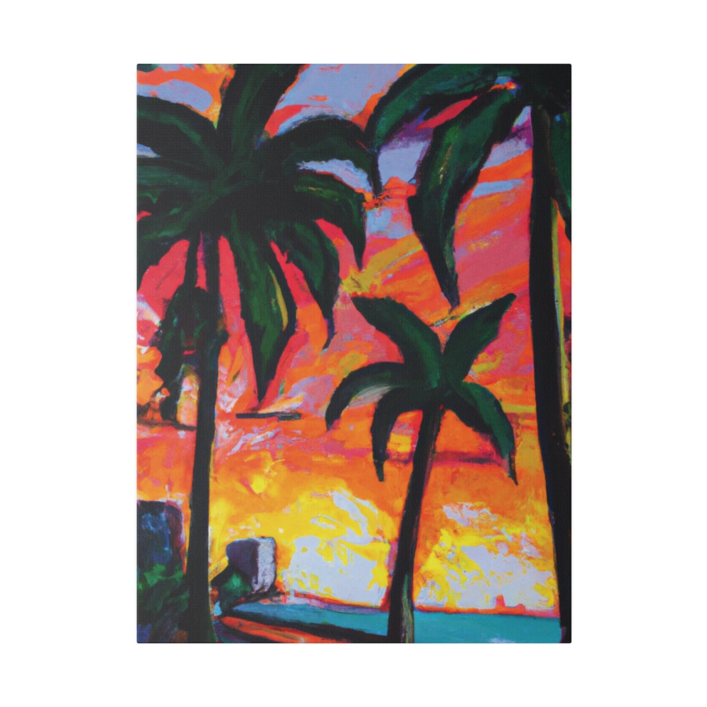 5471R - Miami Beach Sunset Painting Print | Miami | Beach | Sunset | Poster | Home Decor | Wall Art | Canvas