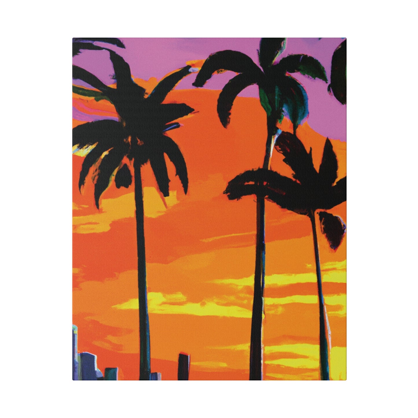 7834K - Miami Beach Sunset Painting Print | Miami | Beach | Sunset | Poster | Home Decor | Wall Art | Canvas