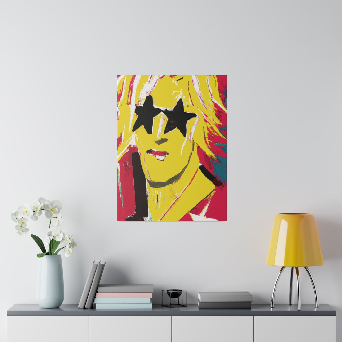 5263T - Rockstar Painting Print | Face | Abstract | Poster | Home Decor | Wall Art | Music Art | Canvas