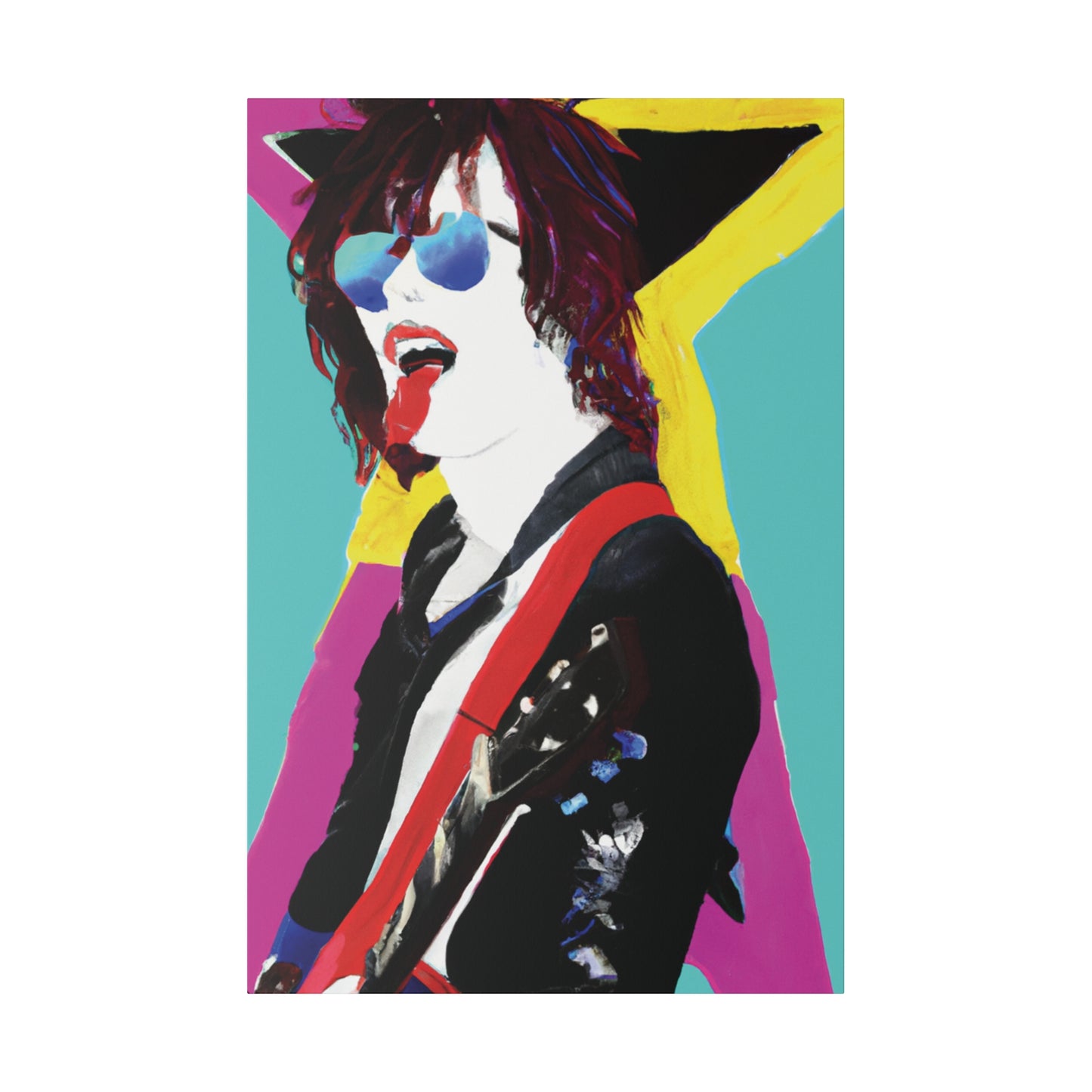 8865A - Rockstar Painting Print | Face | Abstract | Poster | Home Decor | Wall Art | Music Art | Canvas