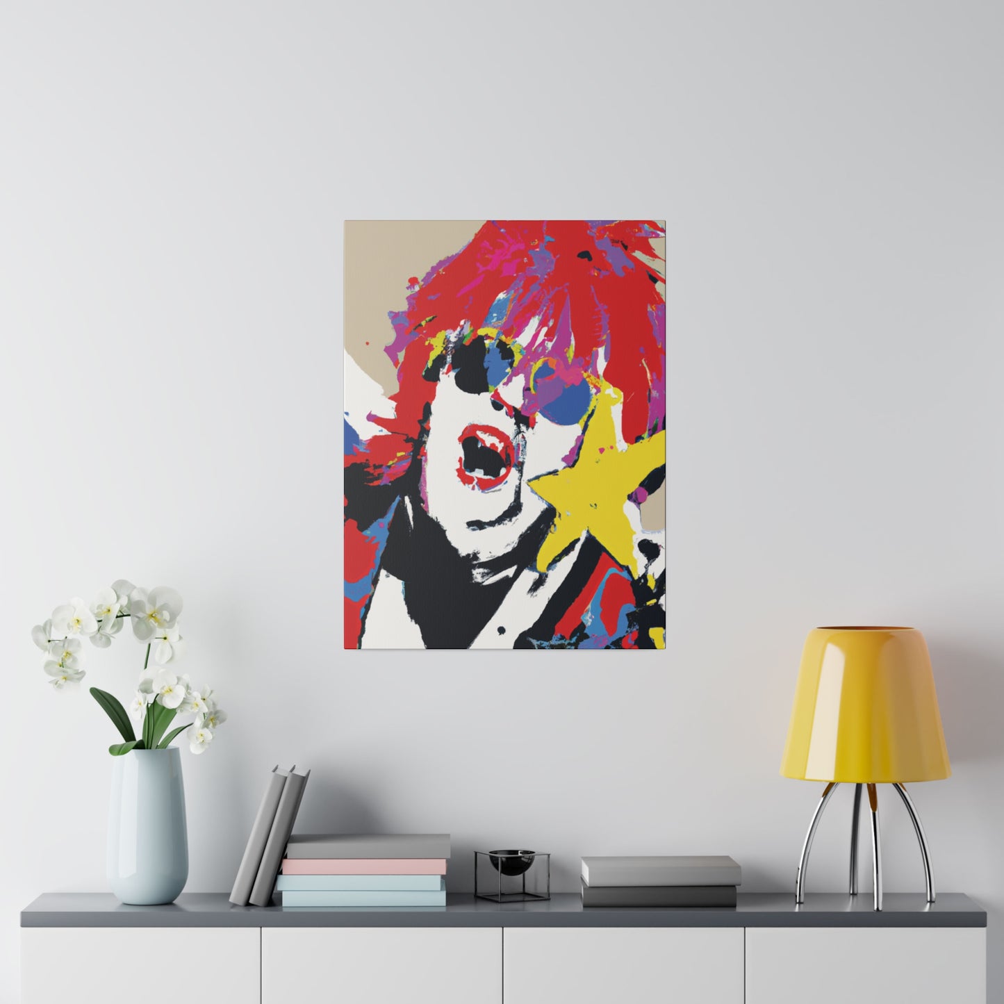 8717H - Rockstar Painting Print | Face | Abstract | Poster | Home Decor | Wall Art | Music Art | Canvas