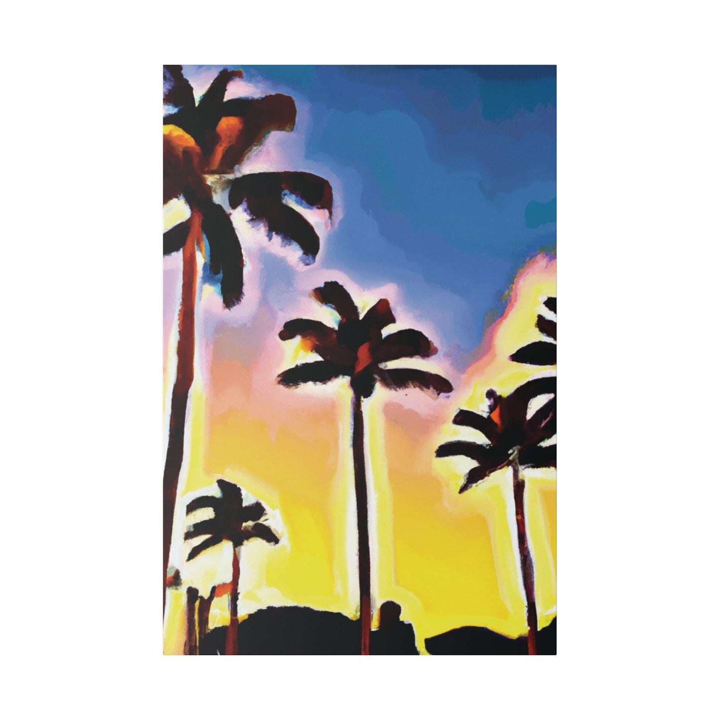 3437Q - Miami Beach Sunset Painting Print | Miami | Beach | Sunset | Poster | Home Decor | Wall Art | Canvas