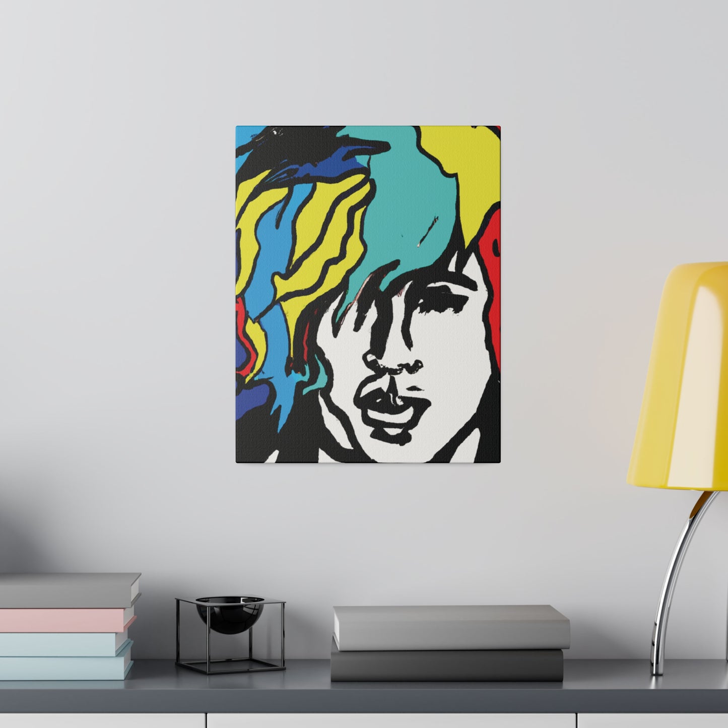 7456M - Rockstar Painting Print | Face | Abstract | Poster | Home Decor | Wall Art | Music Art | Canvas