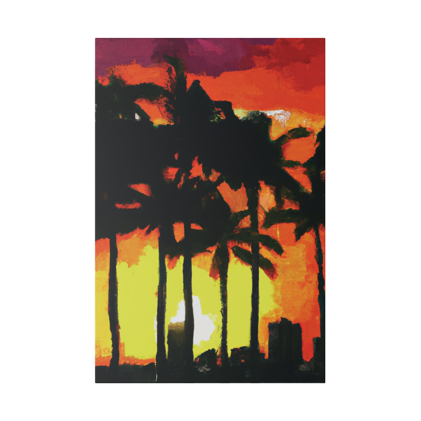 8291L - Miami Beach Sunset Painting Print | Miami | Beach | Sunset | Poster | Home Decor | Wall Art | Canvas