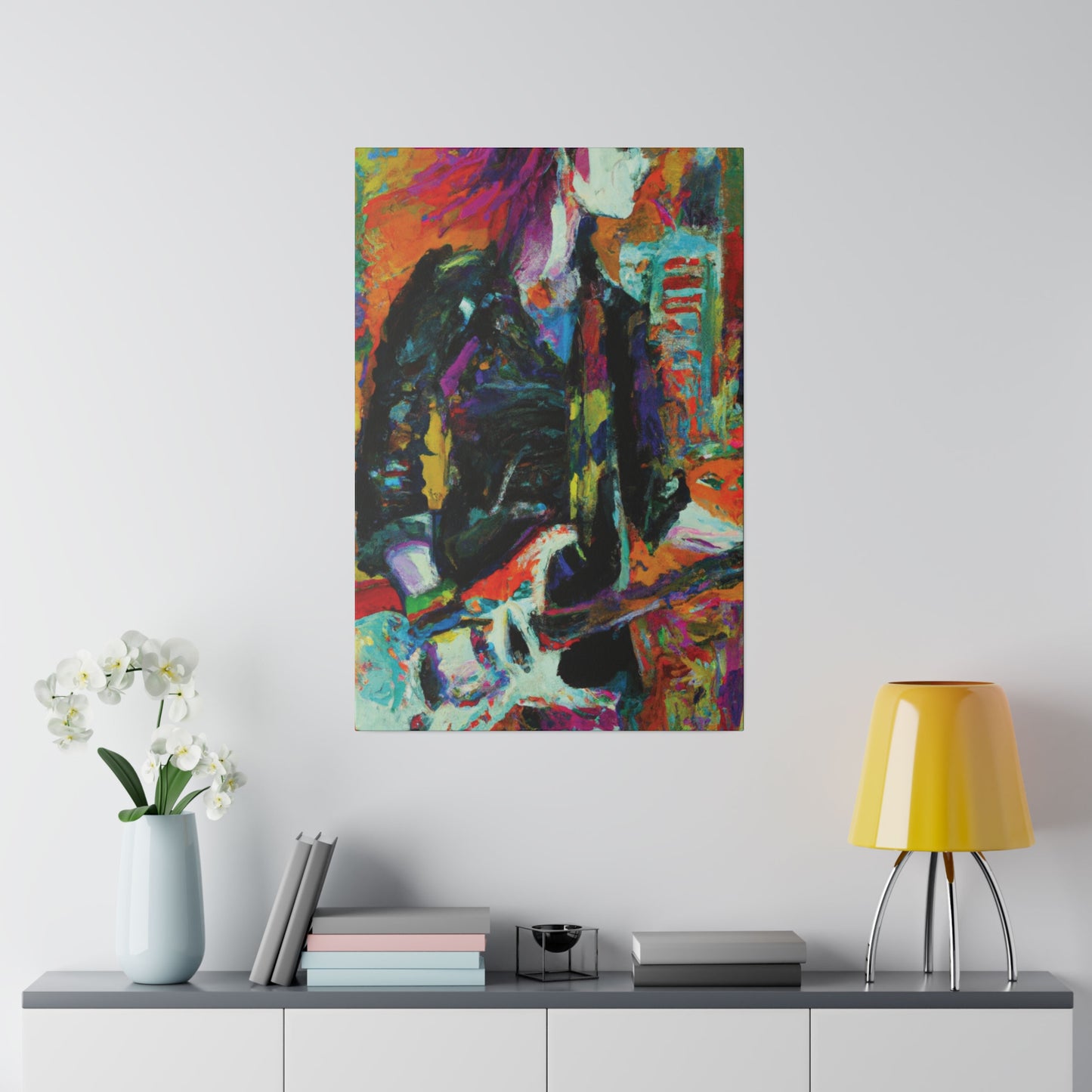 8673Z - Rockstar Oil Painting Style Print | Poster | Home Decor | Wall Art | Music Art | Canvas