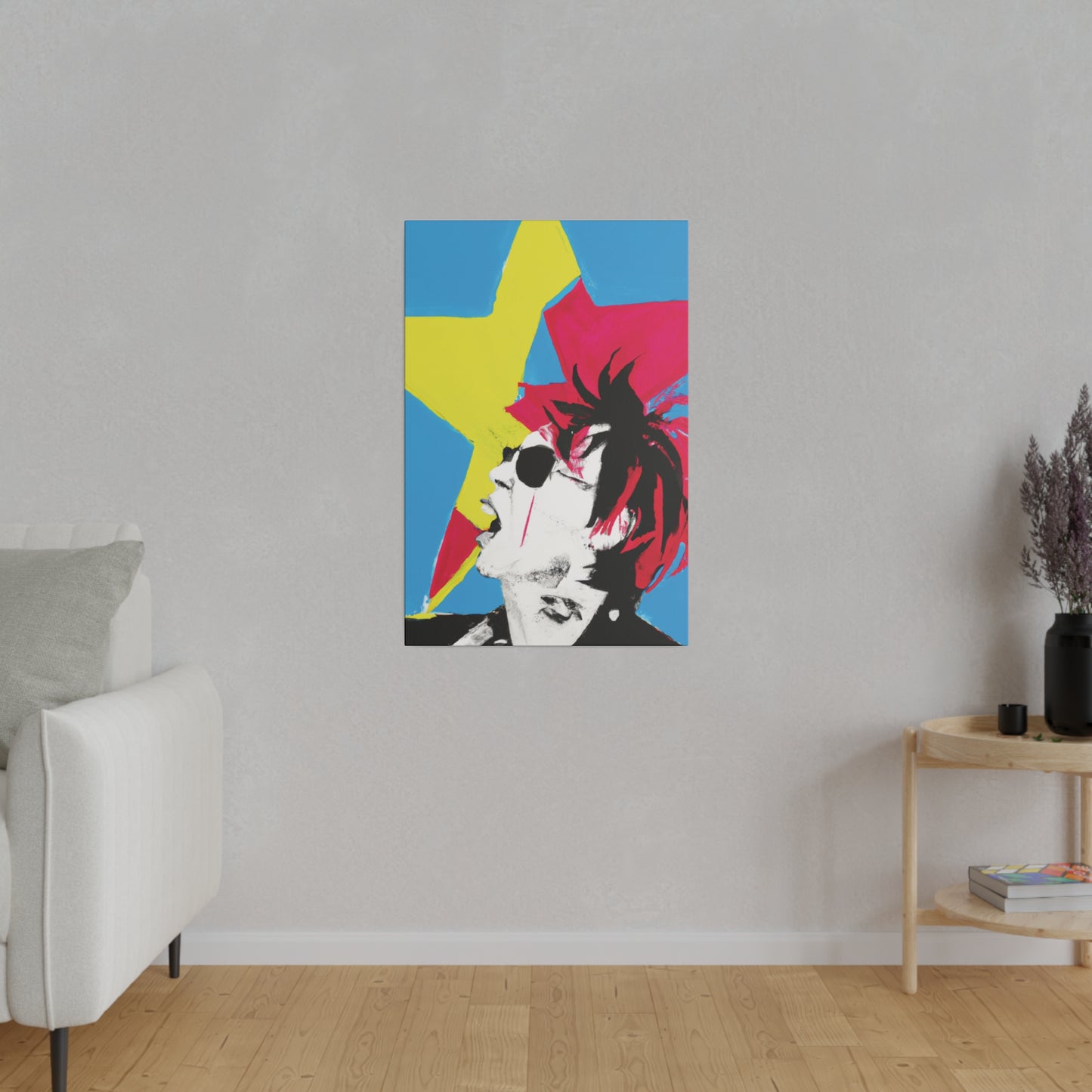 7179X - Rockstar Painting Print | Face | Abstract | Poster | Home Decor | Wall Art | Music Art | Canvas