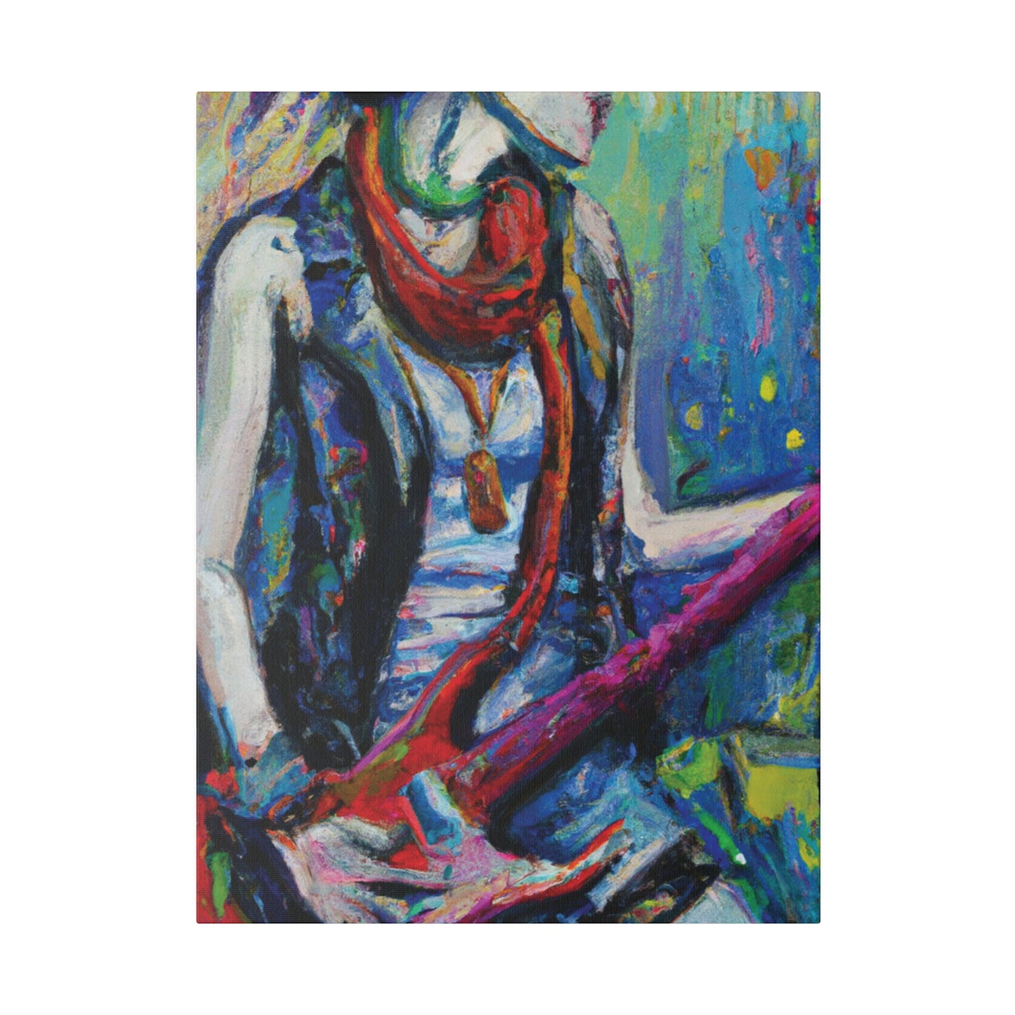 6328G - Rockstar Oil Painting Style Print | Poster | Home Decor | Wall Art | Music Art | Canvas