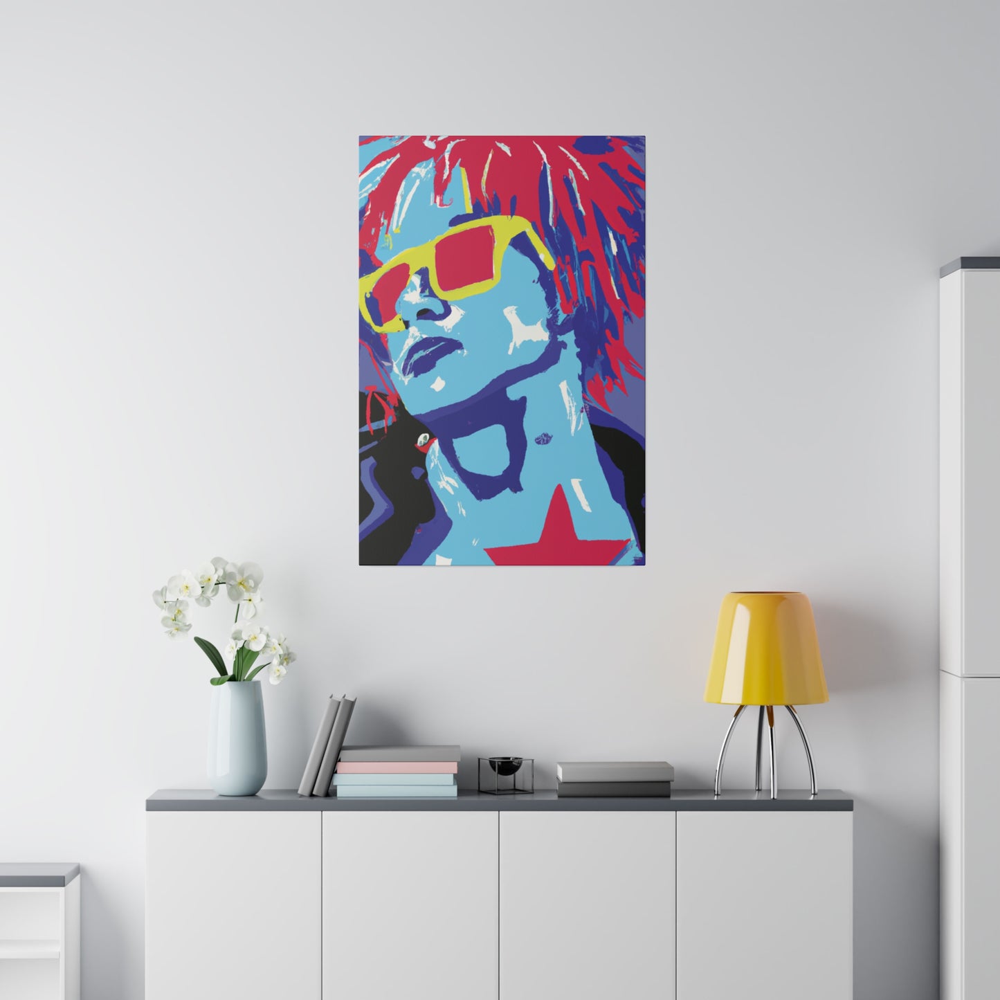 8377T - Rockstar Painting Print | Face | Abstract | Poster | Home Decor | Wall Art | Music Art | Canvas