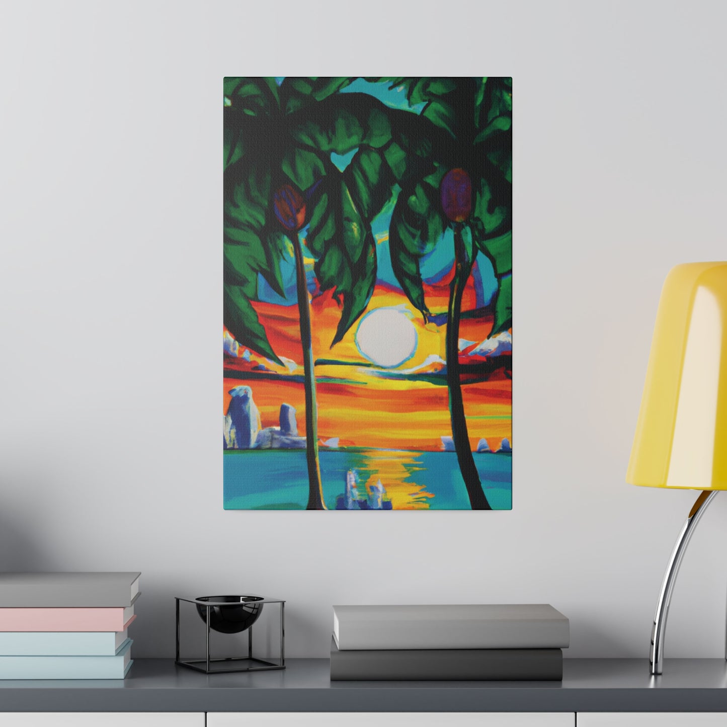 7643V - Miami Beach Sunset Painting Print | Miami | Beach | Sunset | Poster | Home Decor | Wall Art | Canvas