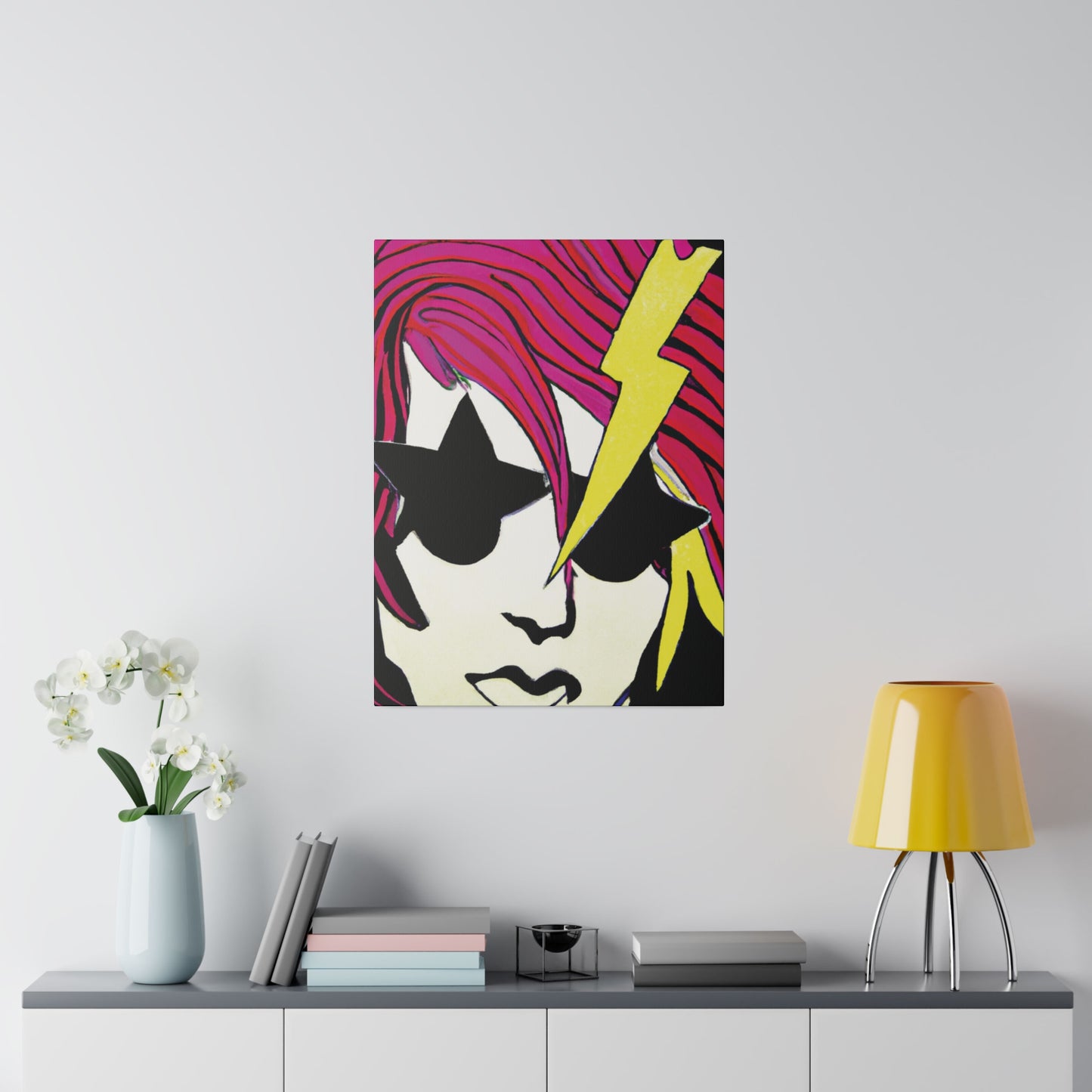 9087G - Rockstar Painting Print | Face | Abstract | Poster | Home Decor | Wall Art | Music Art | Canvas