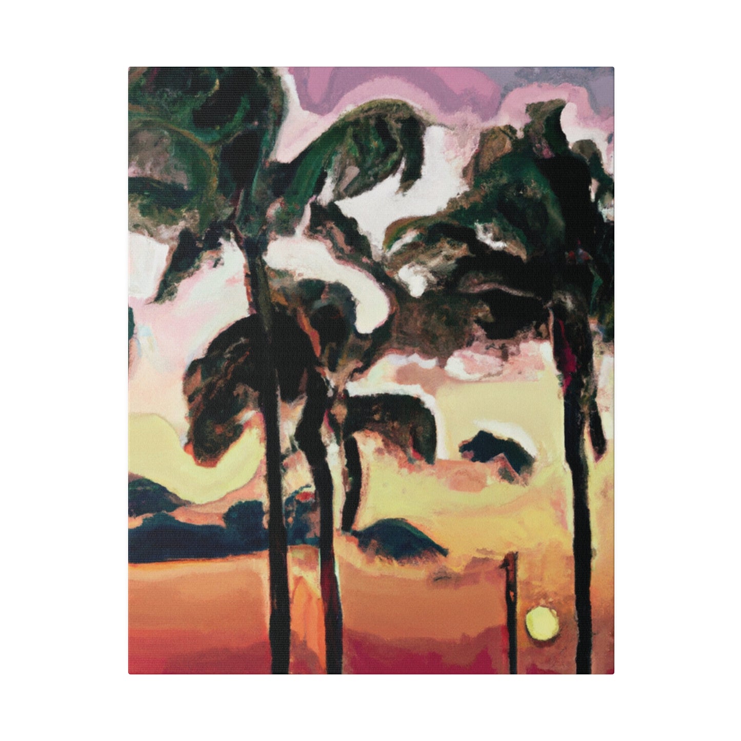 8274F - Miami Beach Sunset Painting Print | Miami | Beach | Sunset | Poster | Home Decor | Wall Art | Canvas