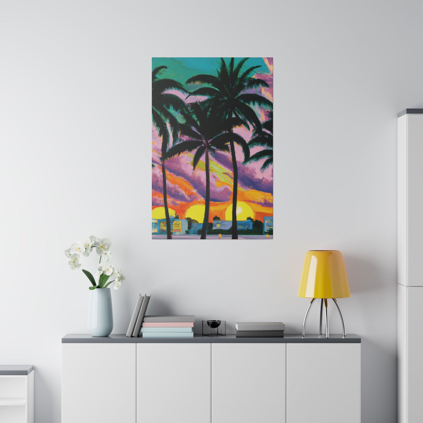 8789Q - Miami Beach Sunset Painting Print | Miami | Beach | Sunset | Poster | Home Decor | Wall Art | Canvas