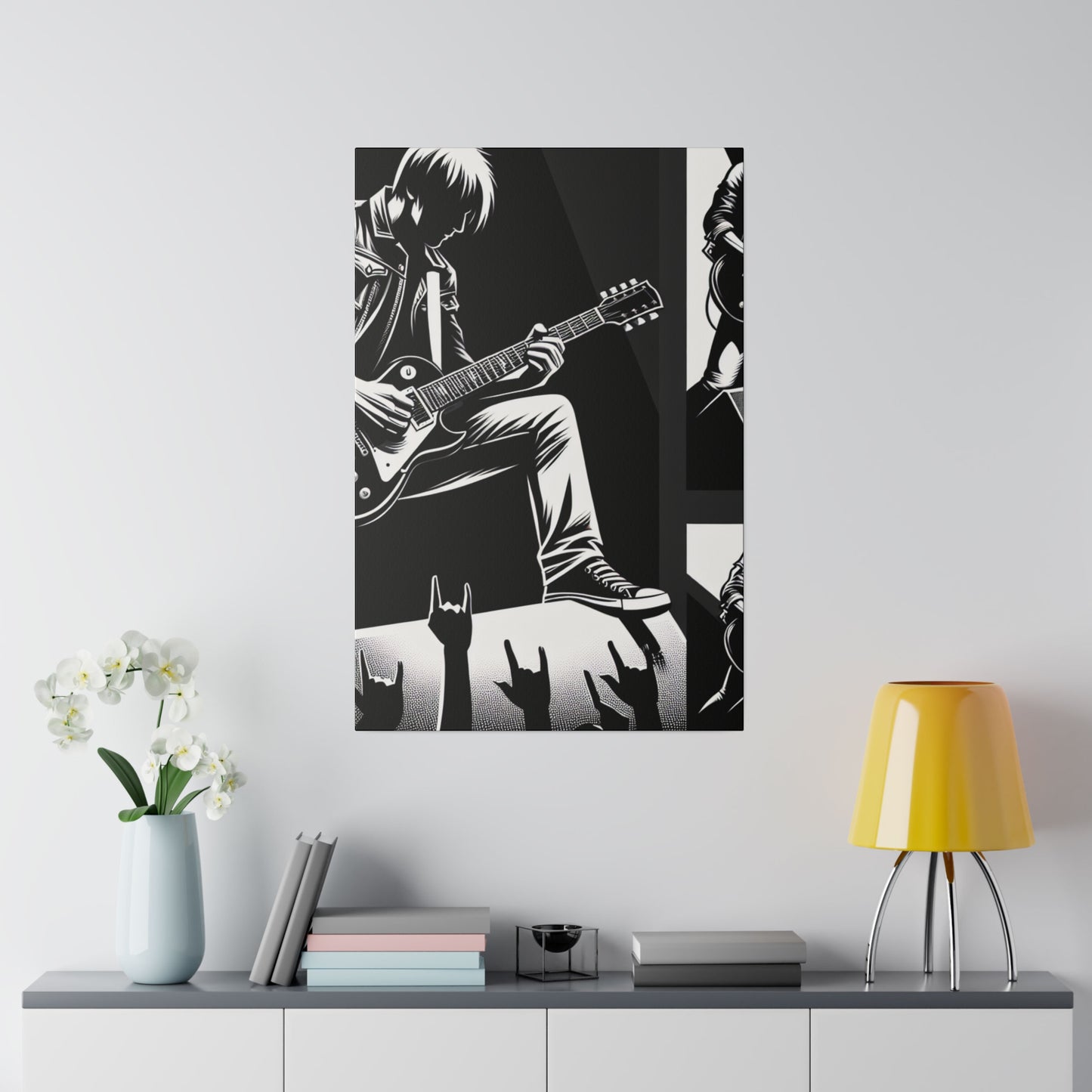 4687B - music art work, rockstar gifts, musician gift ideas, guitar art work, guitar artwork, guitar wall art canvas, playing guitar, decor