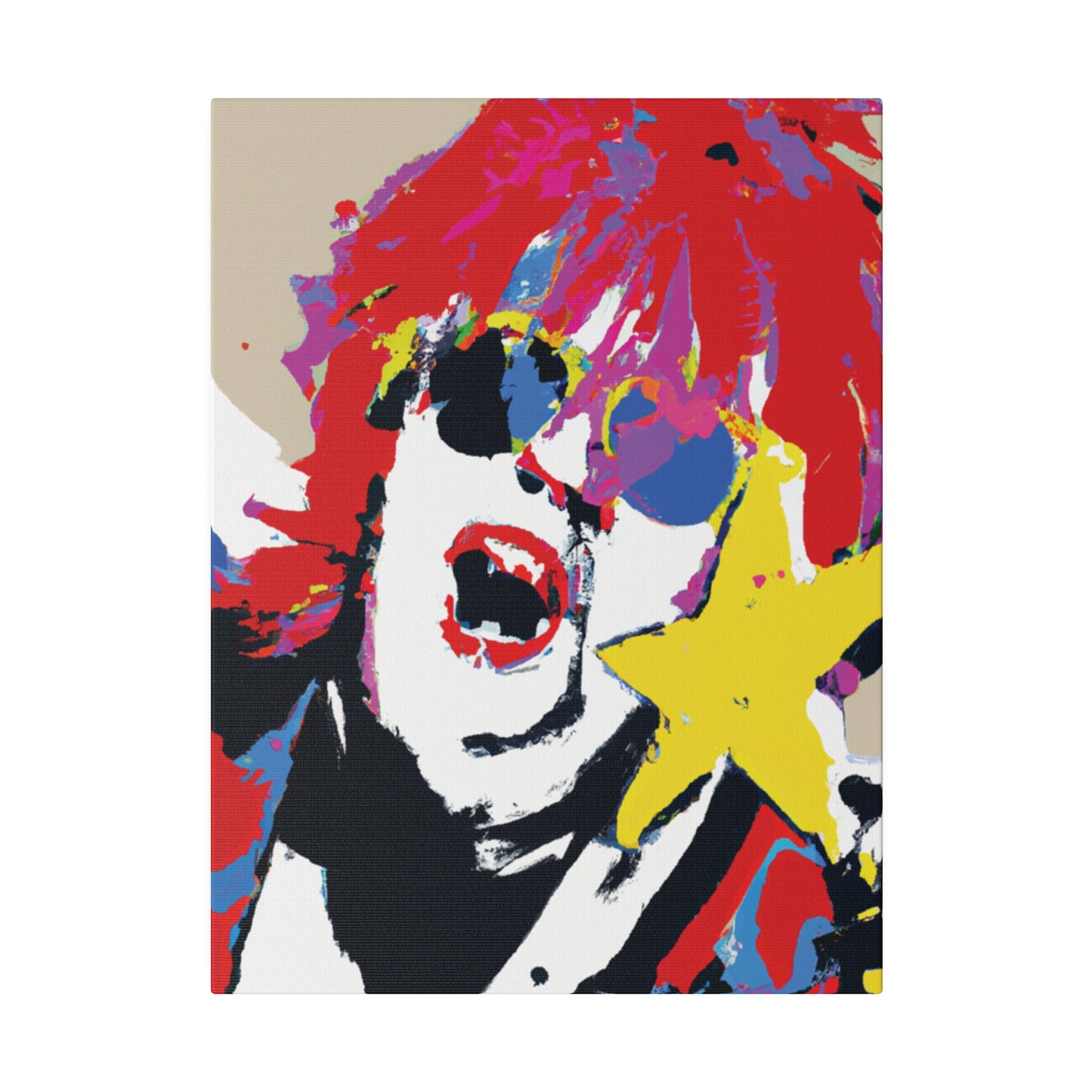 8717H - Rockstar Painting Print | Face | Abstract | Poster | Home Decor | Wall Art | Music Art | Canvas