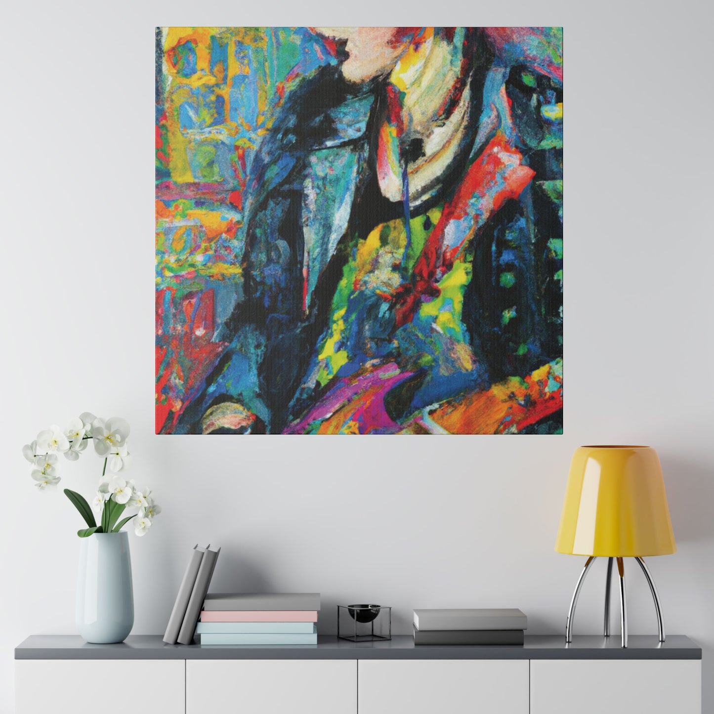 1754P - Rockstar Oil Painting Style Print | Poster | Home Decor | Wall Art | Music Art | Canvas