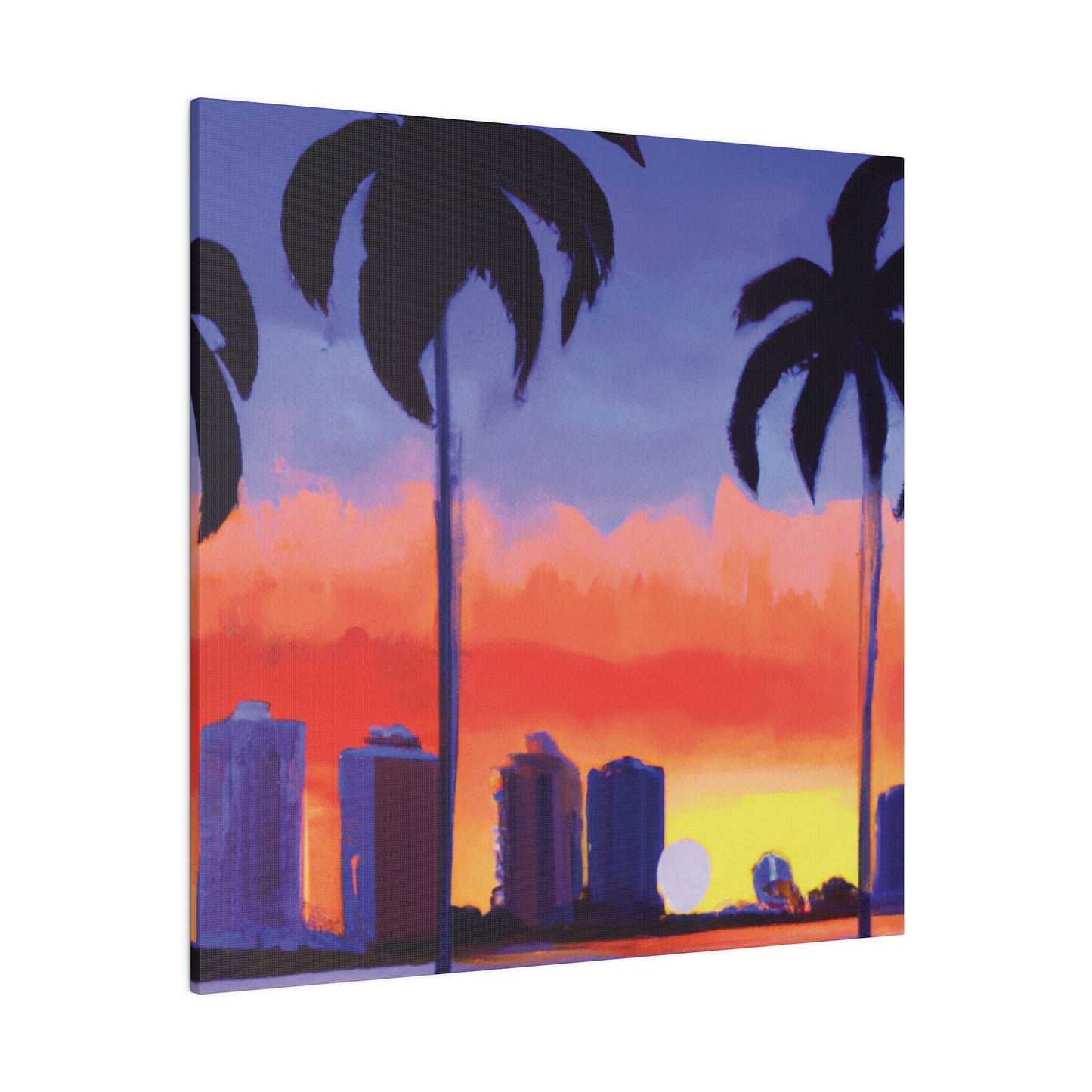 6829T - Miami Beach Sunset Painting Print | Miami | Beach | Sunset | Poster | Home Decor | Wall Art | Canvas