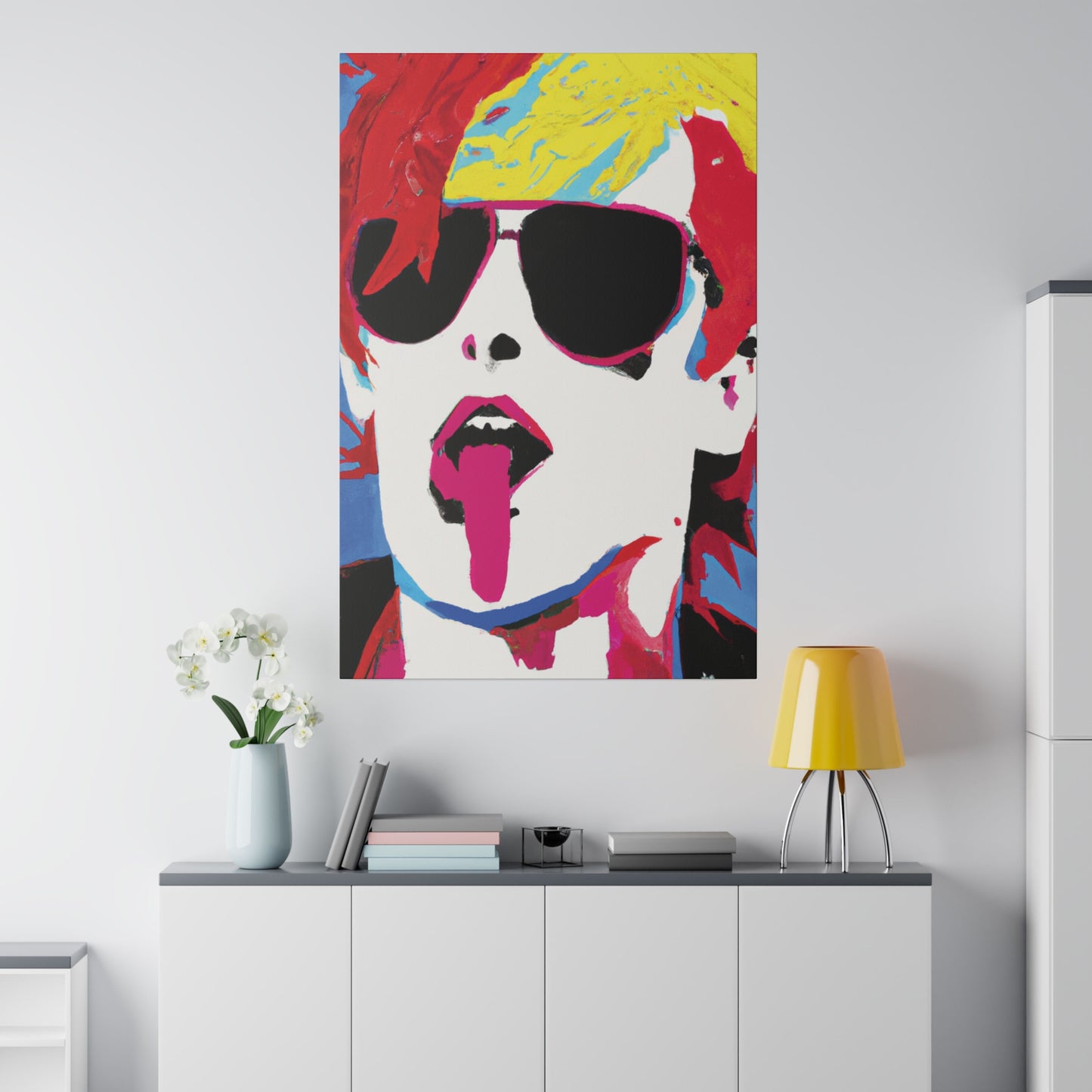 8381F - Rockstar Painting Print | Face | Abstract | Poster | Home Decor | Wall Art | Music Art | Canvas