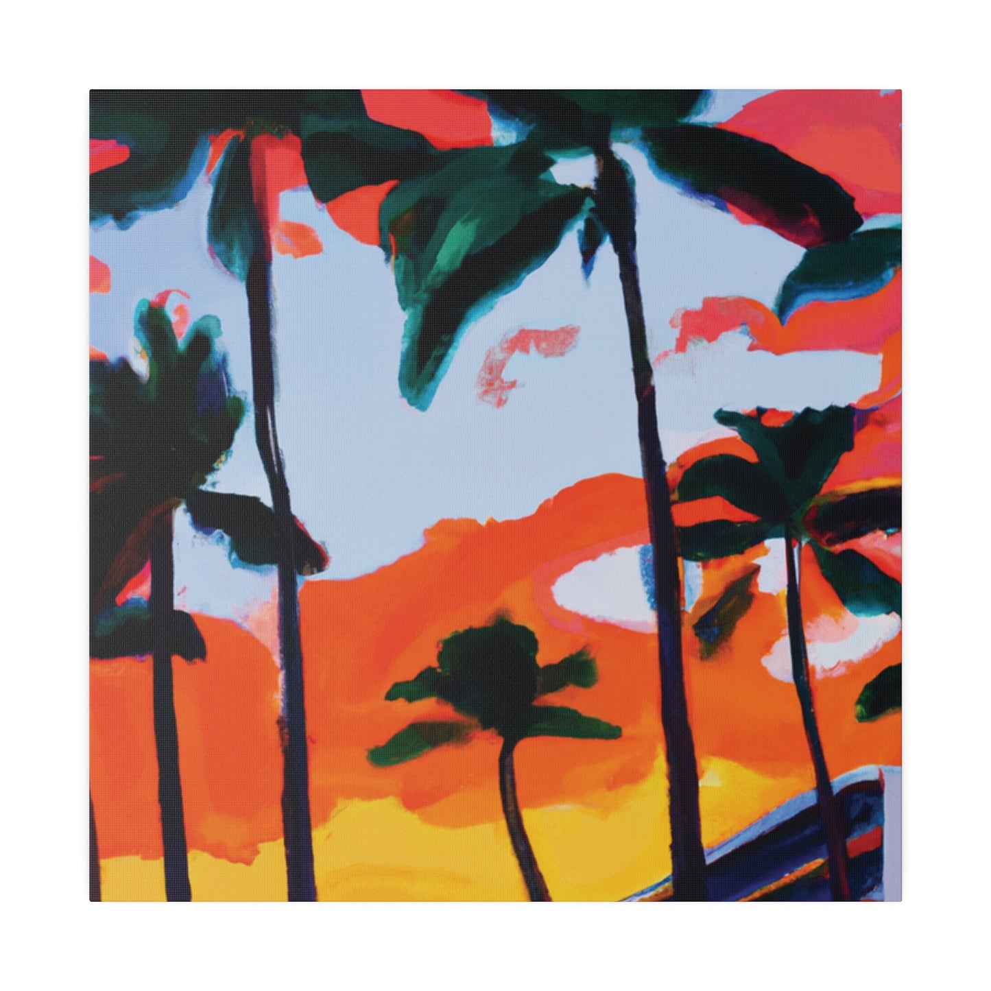 2741Q - Miami Beach Sunset Painting Print | Miami | Beach | Sunset | Poster | Home Decor | Wall Art | Canvas