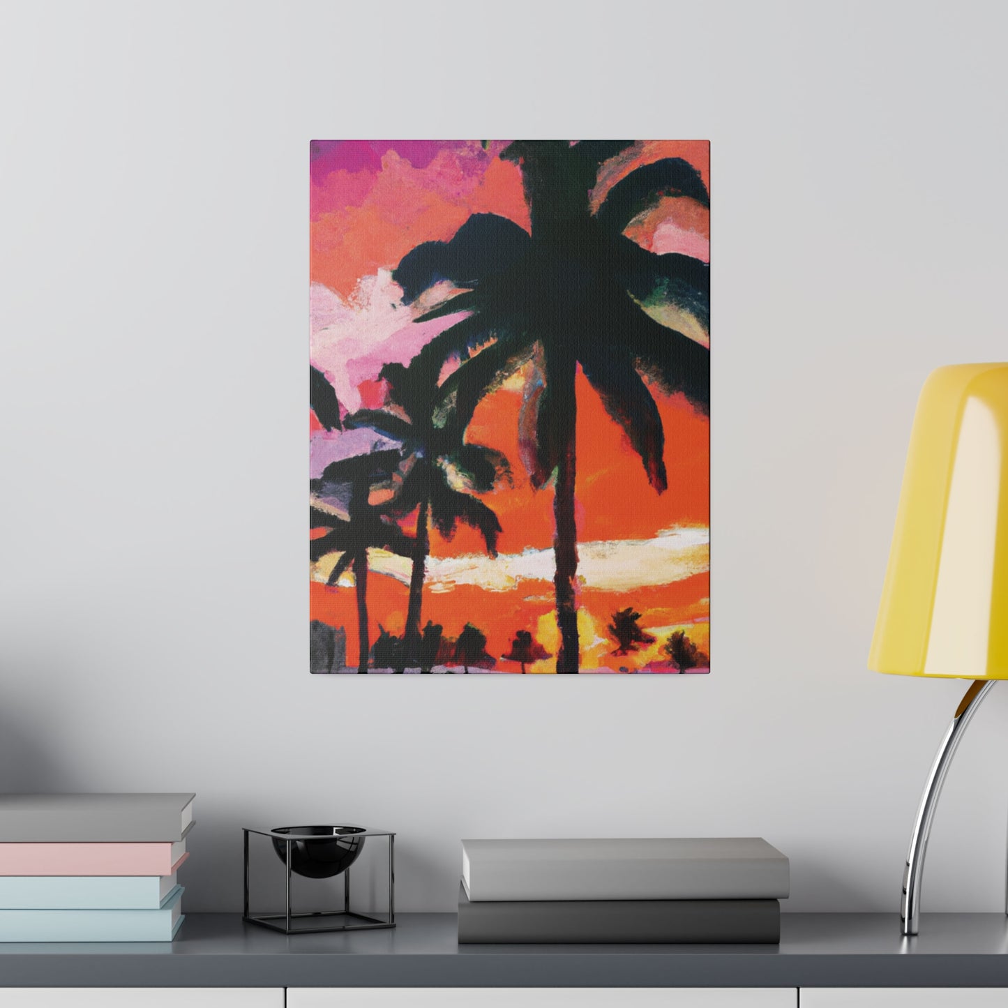 2734M - Miami Beach Sunset Painting Print | Miami | Beach | Sunset | Poster | Home Decor | Wall Art | Canvas