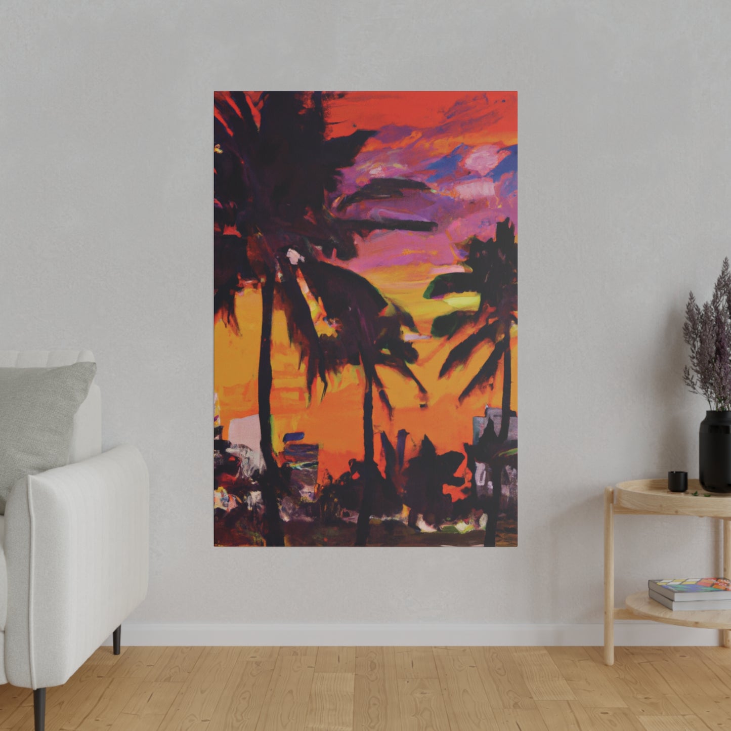 8409A - Miami Beach Sunset Painting Print | Miami | Beach | Sunset | Poster | Home Decor | Wall Art | Canvas