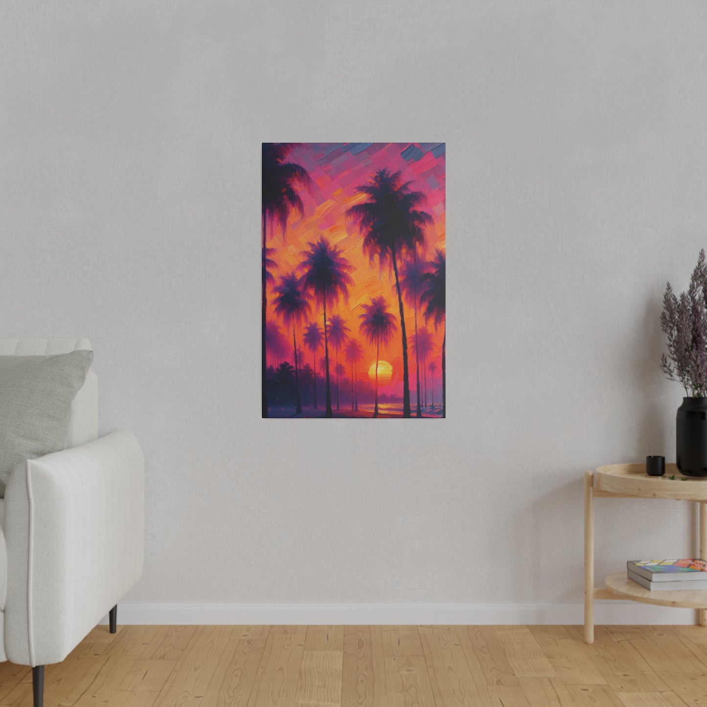 5427H - miami beach art, sunset background, ocean art work, beach art work, sunset designs, miami beach painting, miami beach print