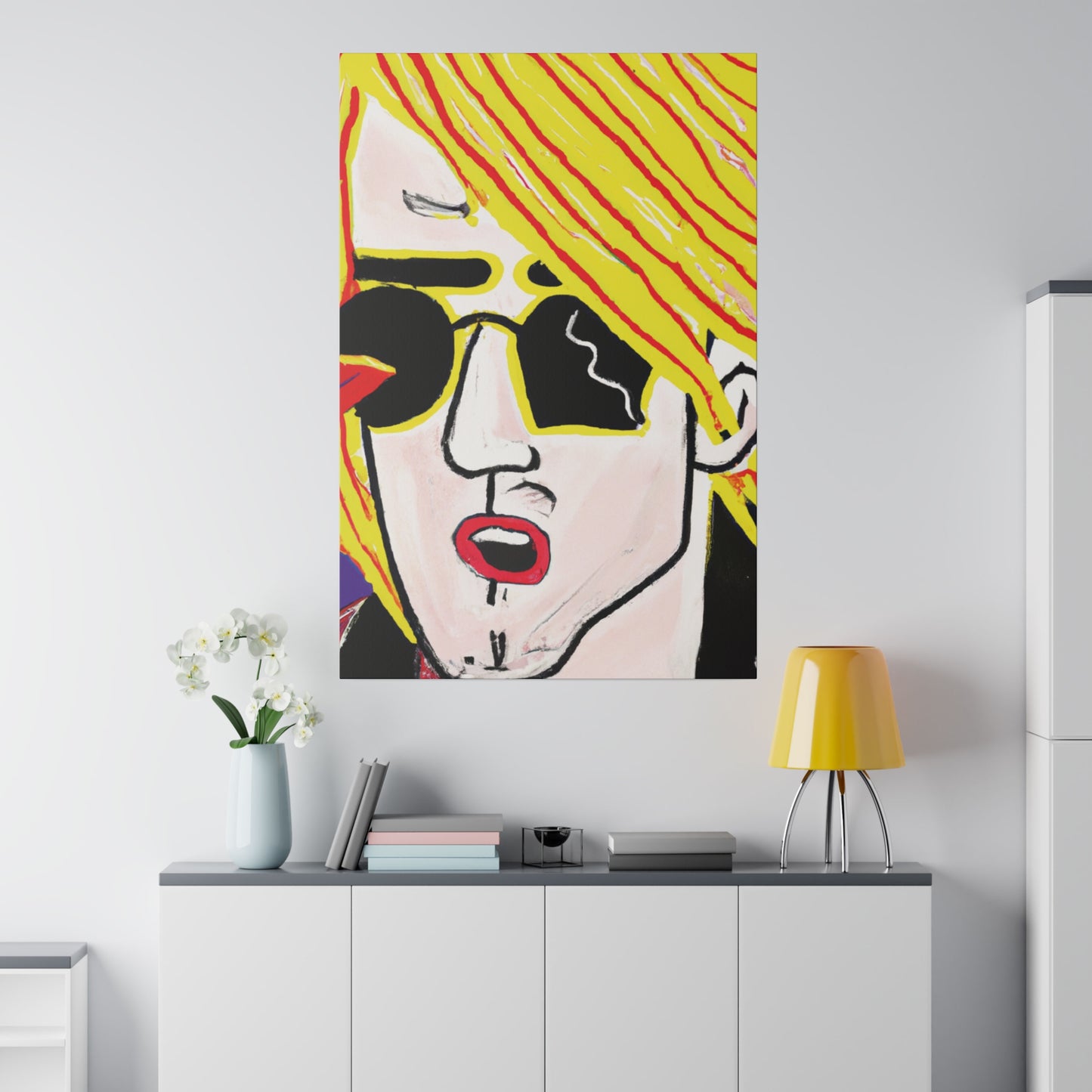 239G - Rockstar Painting Print | Face | Abstract | Poster | Home Decor | Wall Art | Music Art | Canvas