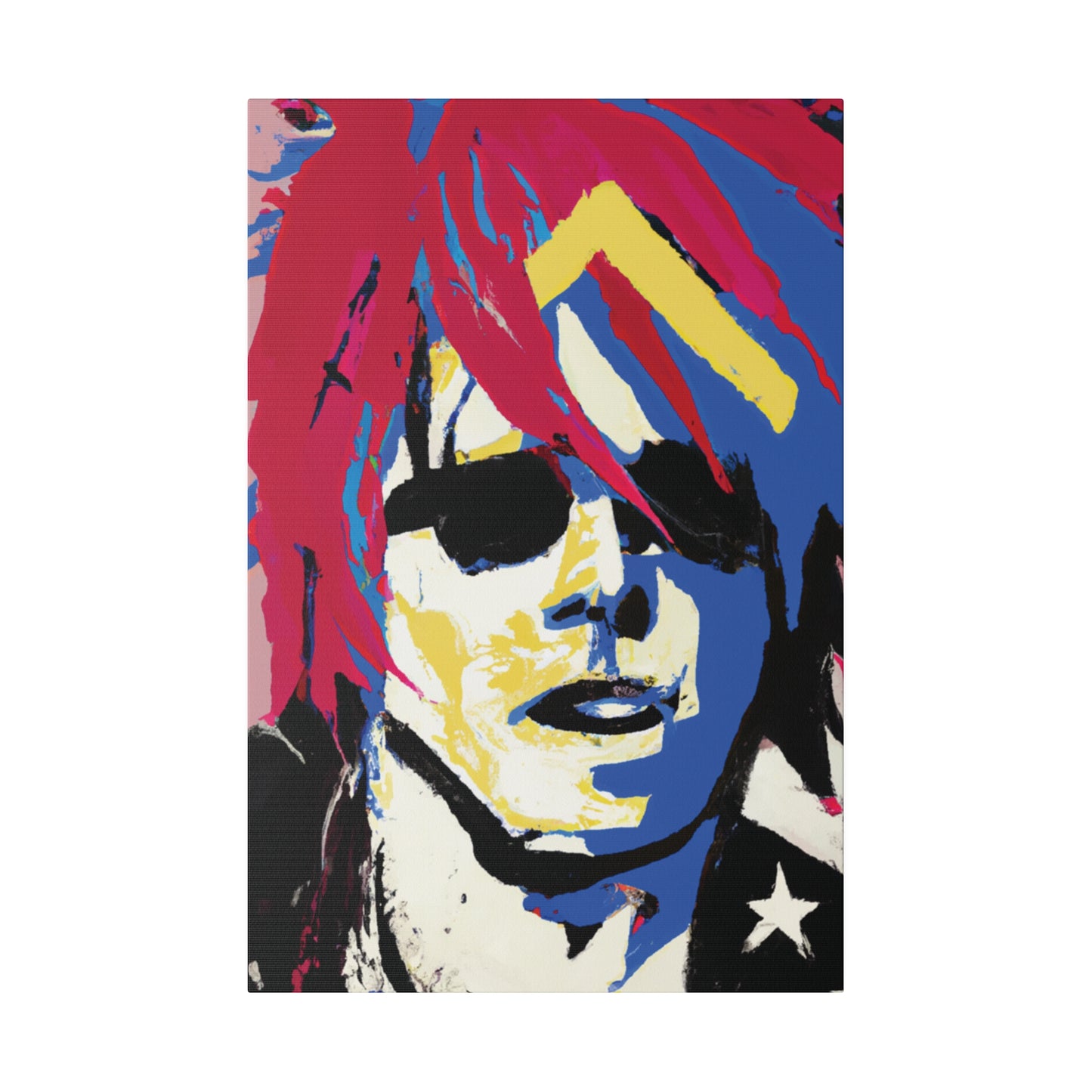 9537K - Rockstar Painting Print | Face | Abstract | Poster | Home Decor | Wall Art | Music Art | Canvas